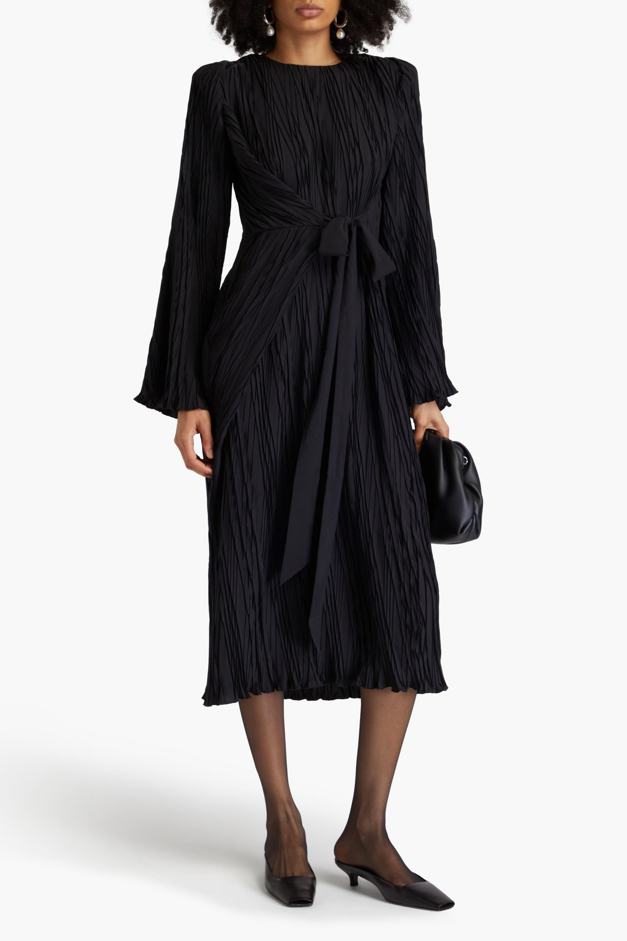 Róhe Plissé-crepe midi dress