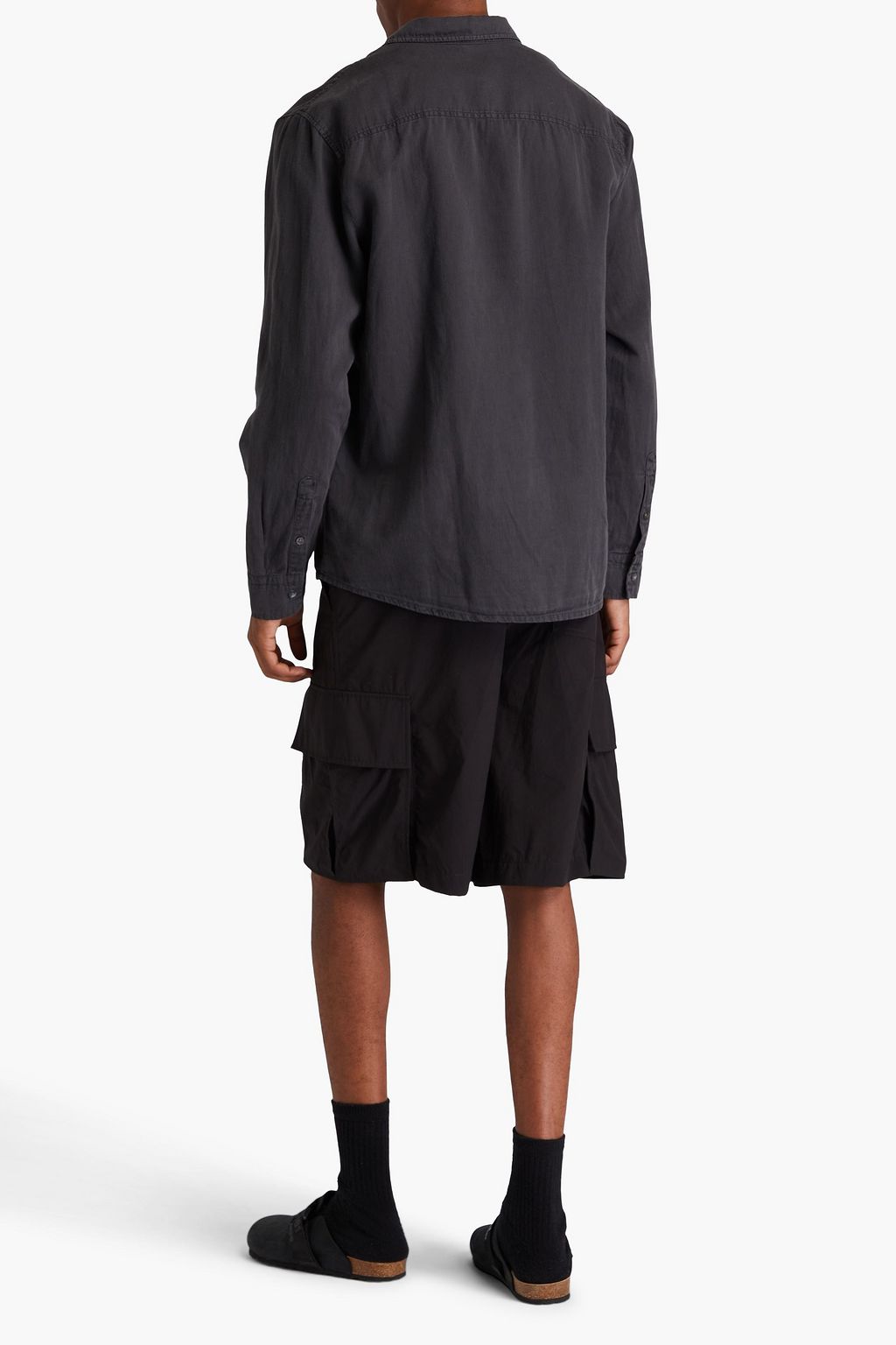 JAMES PERSE Hemd aus Twill aus einer Baumwoll-Leinenmischung