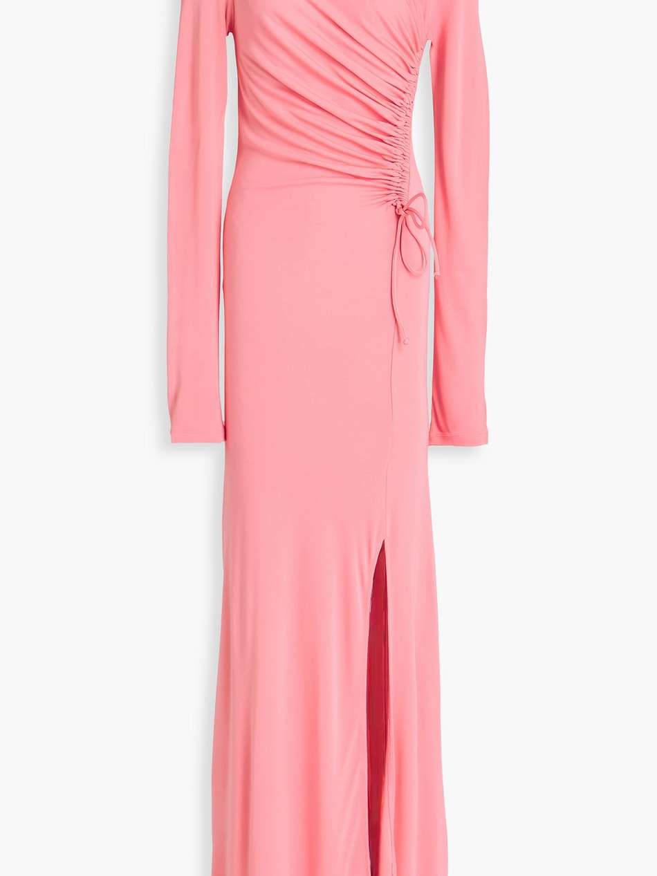 ruched jersey maxi dress