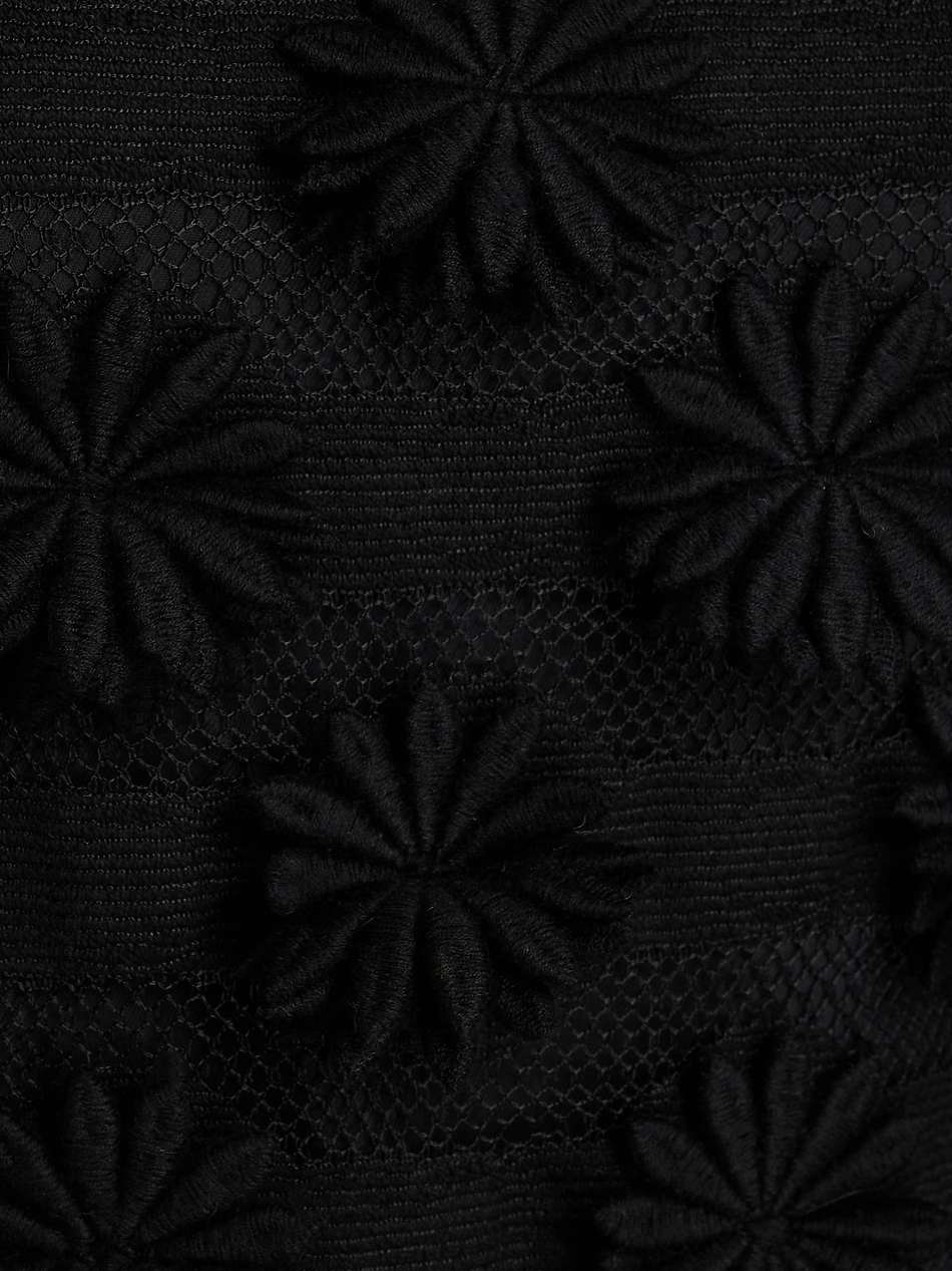 appliquéd mesh and crocheted cotton-blend mini dress
