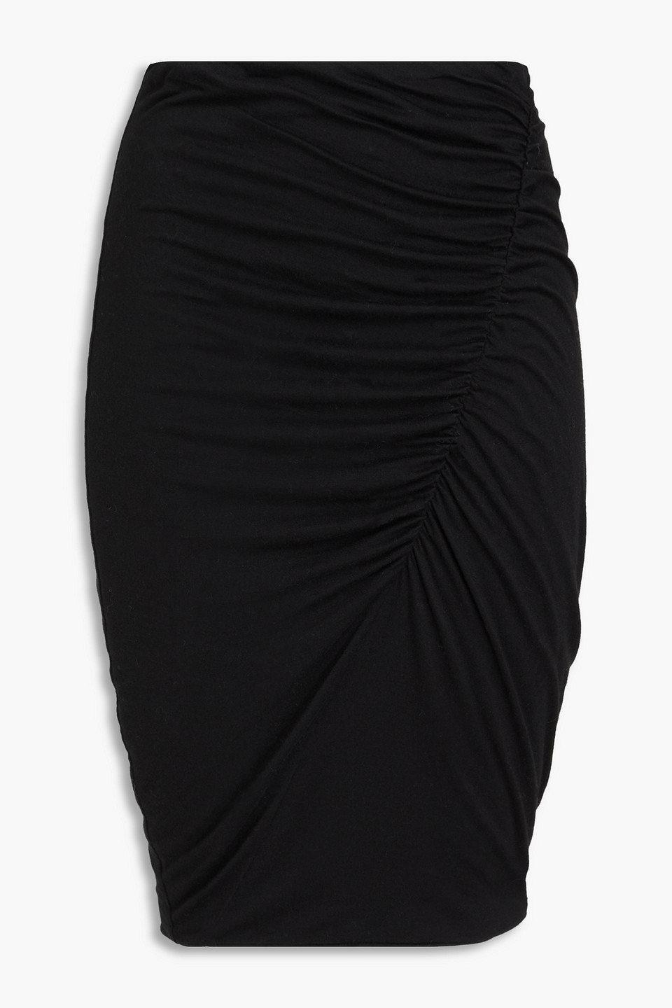 James Perse - Ruched TENCEL™-blend jersey skirt - Black - 0