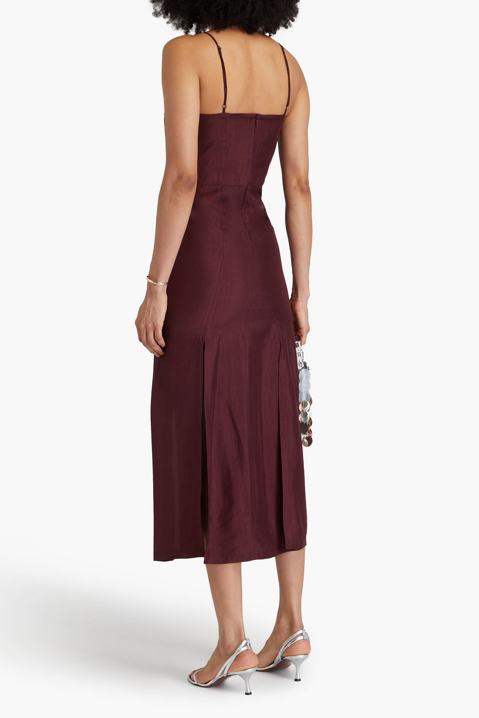 Shop Rohe Voile Midi Dress In Merlot