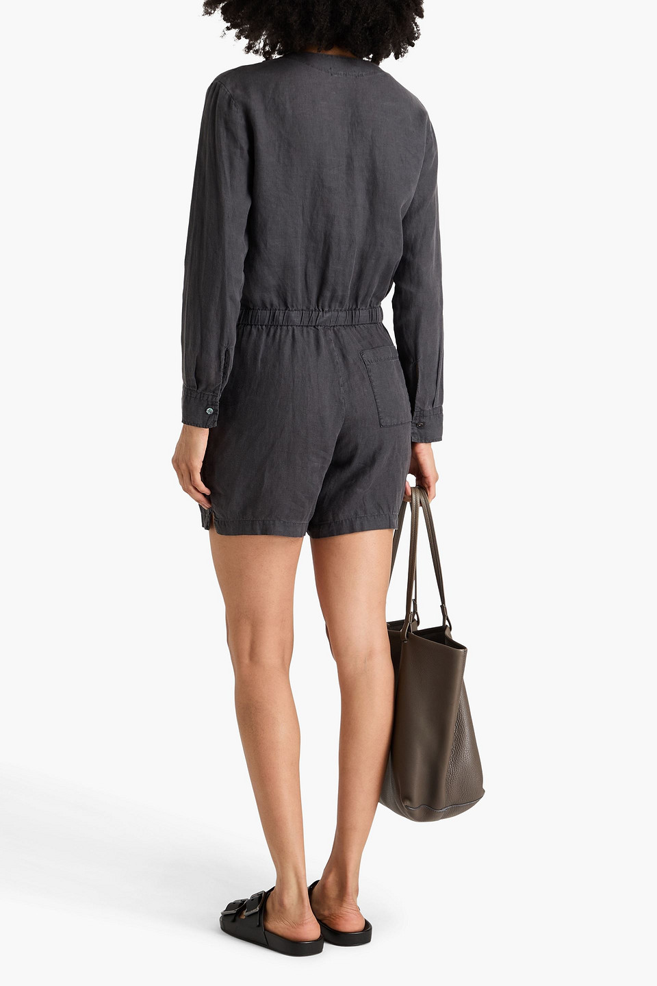  James Perse - Linen Playsuit - Gray - 0 