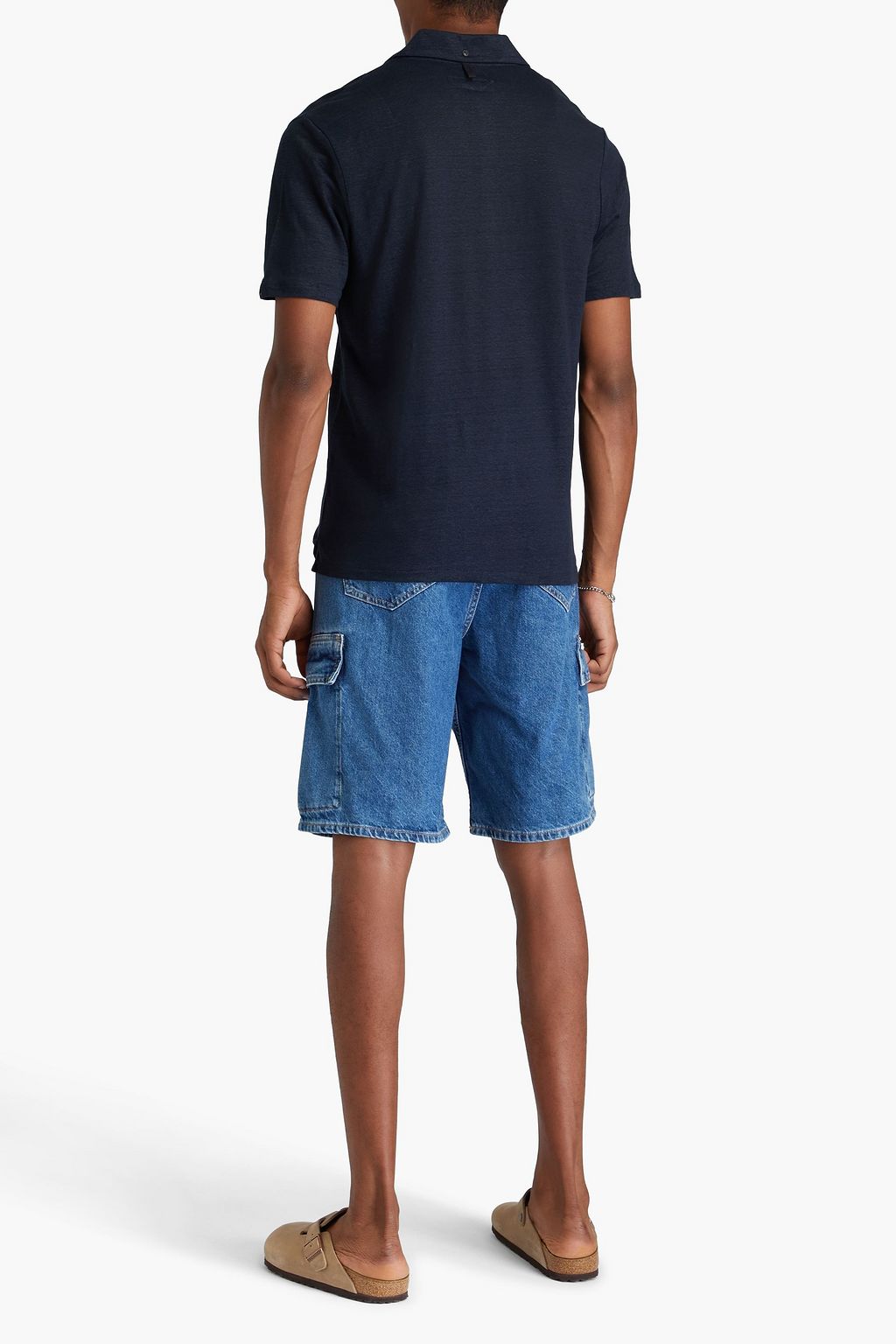 RAG & BONE Linen-jersey polo shirt