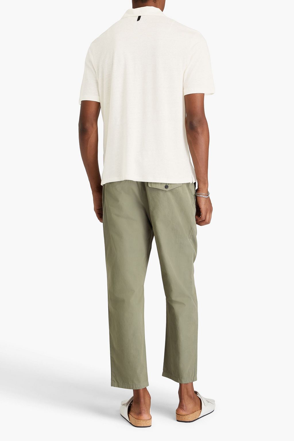 RAG & BONE Linen-jersey polo shirt