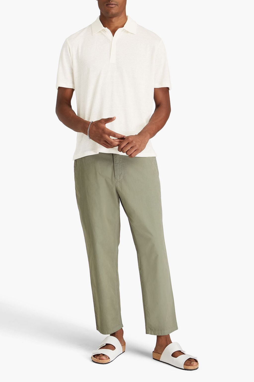 RAG & BONE Linen-jersey polo shirt