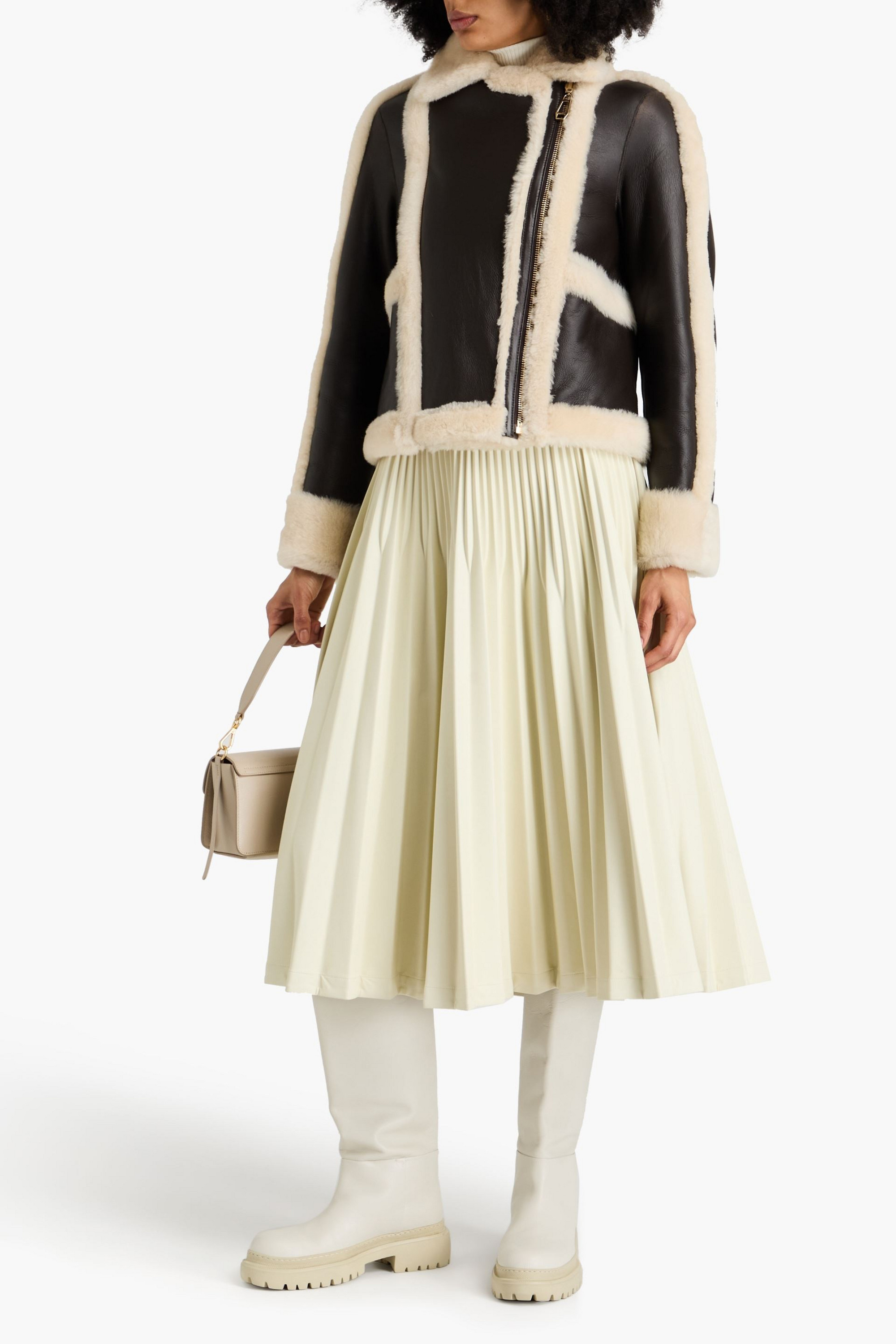 DOM GOOR Reversible shearling biker jacket