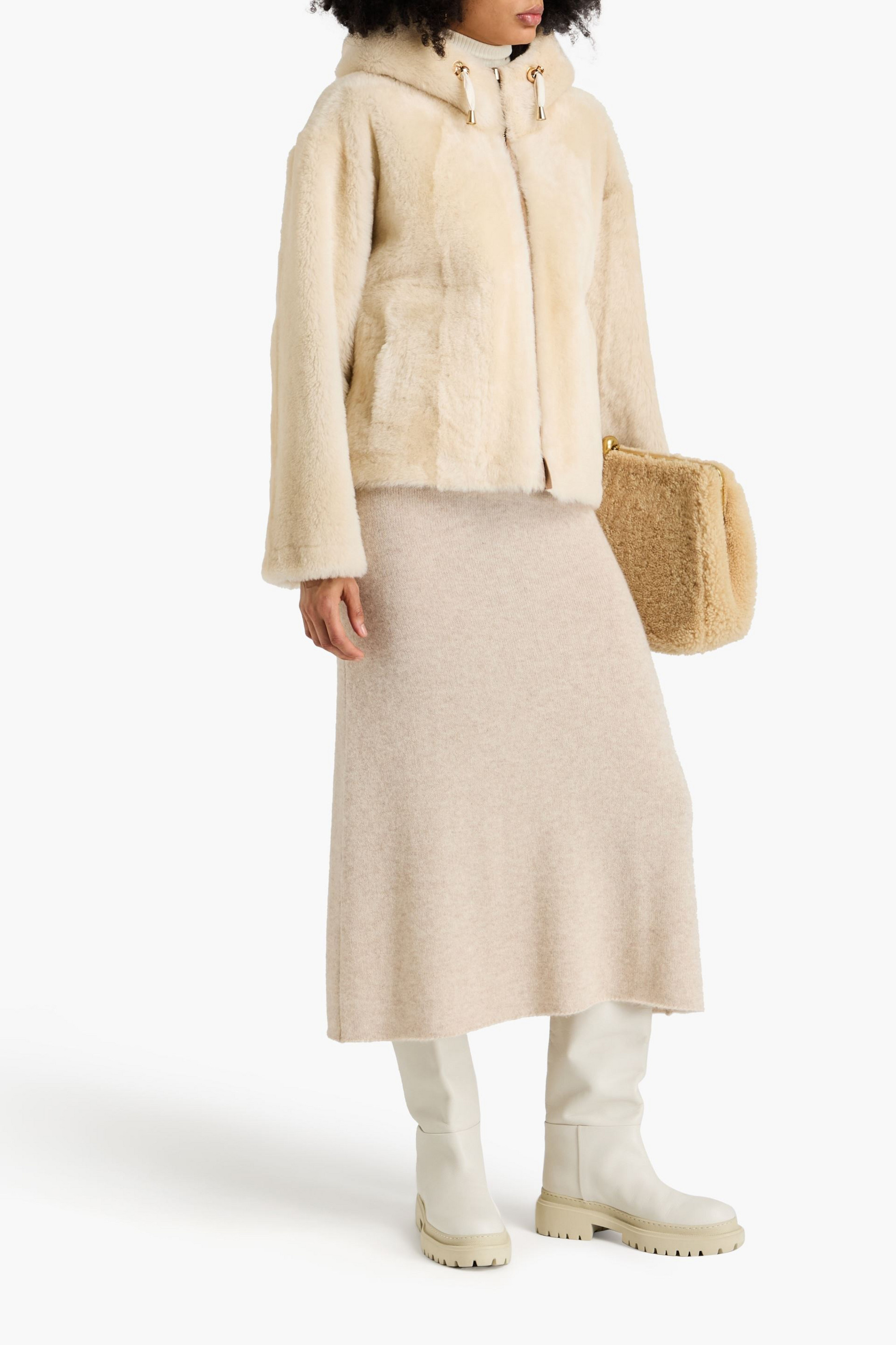 DOM GOOR Aviator shearling hooded jacket