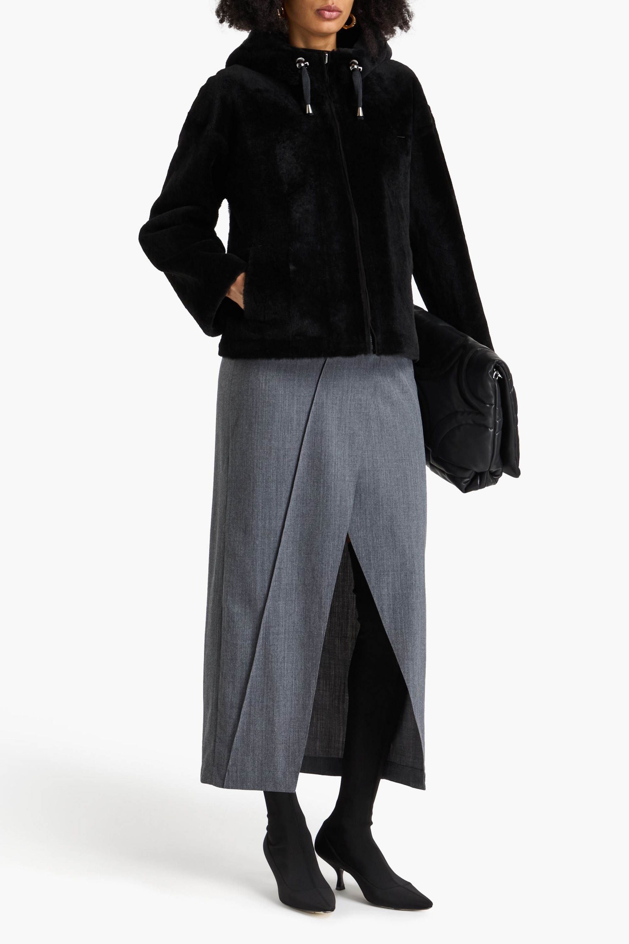 DOM GOOR Aviator reversible shearling hooded jacket