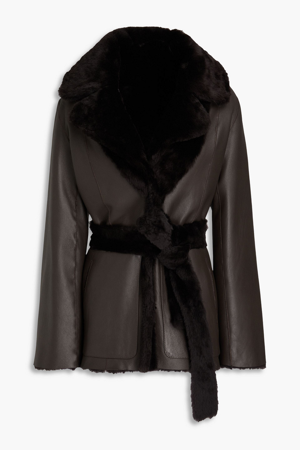 Dom Goor Kelly Reversible Shearling Jacket In Dark Brown