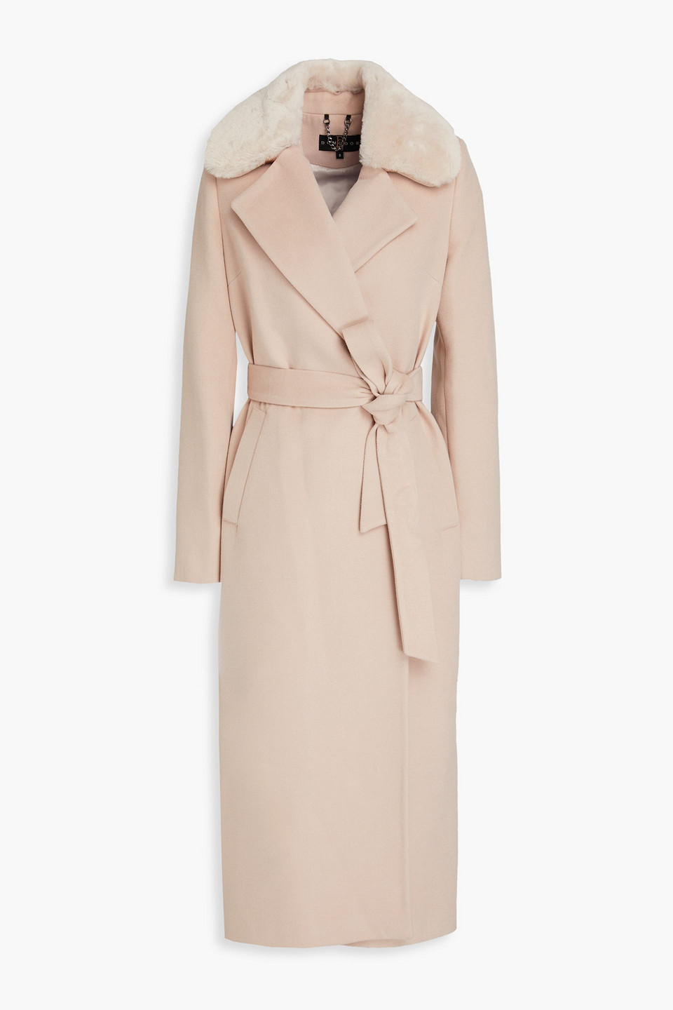 Dom Goor Shearling-trimmed Felt Coat In Beige