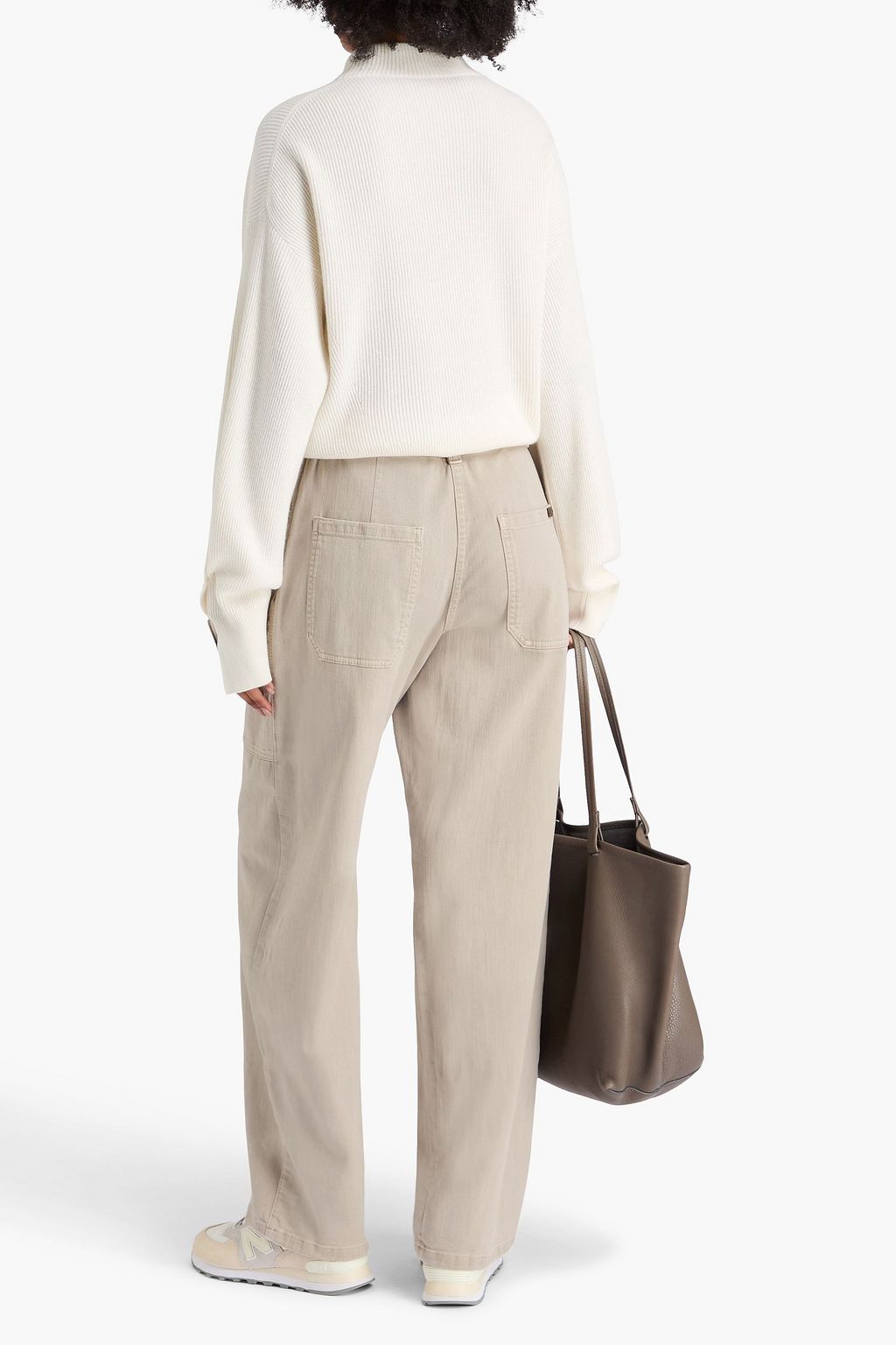 BRUNELLO CUCINELLI Bead-embellished high-rise wide-leg jeans