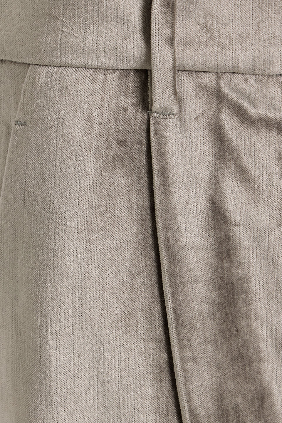 Brunello Cucinelli Cotton-blend Velvet Straight-leg Pants In Gray