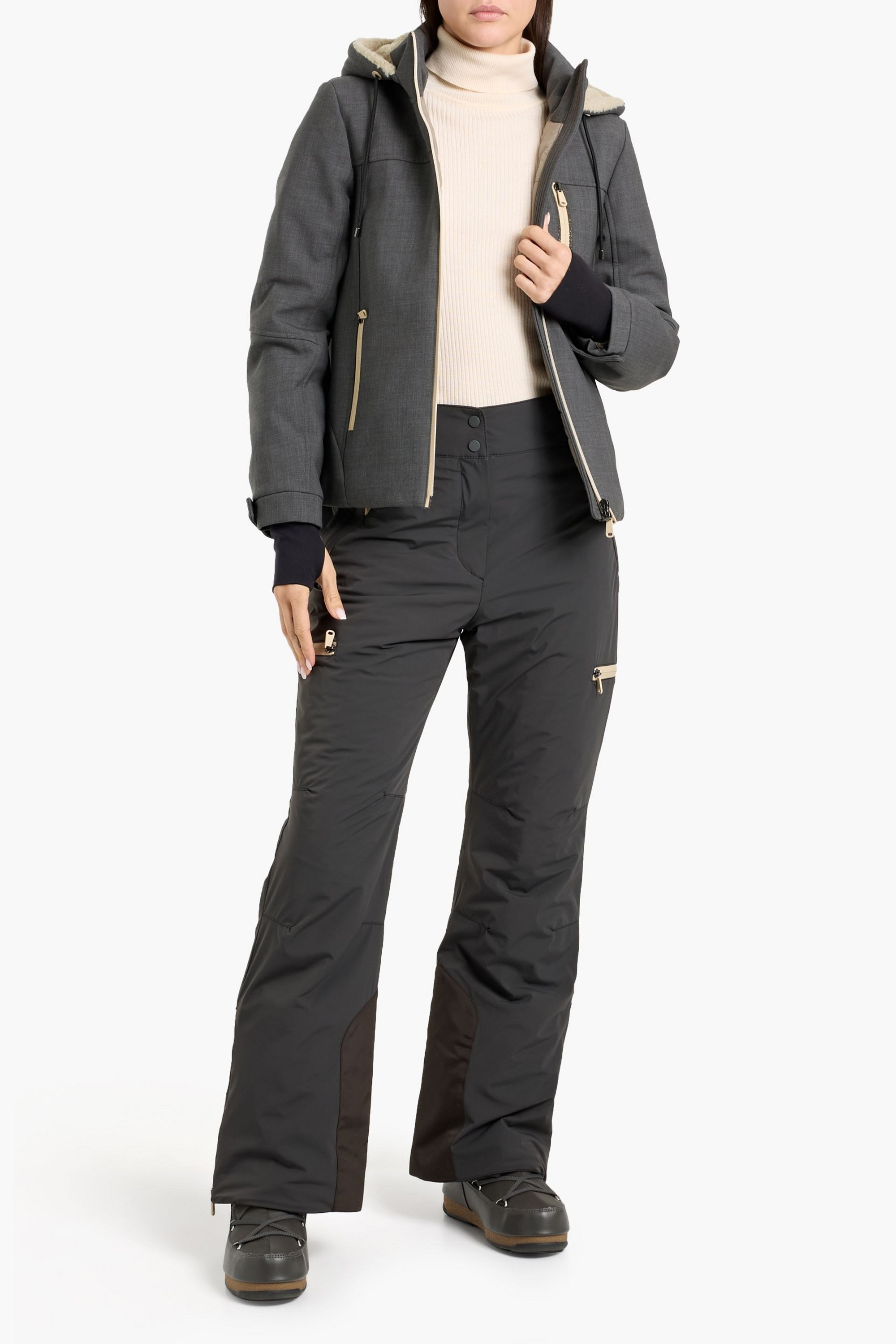 Brunello Cucinelli Bead-embellished wool-blend ski jacket