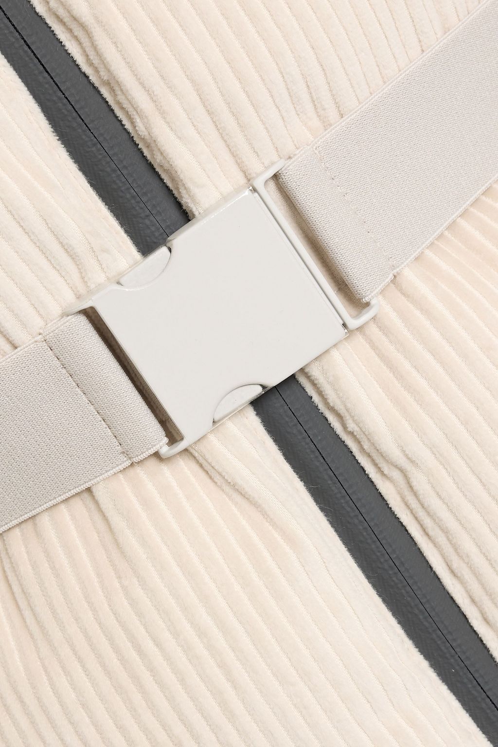 BRUNELLO CUCINELLI Hooded belted bead-embellished ribbed cotton-velvet ski jacket