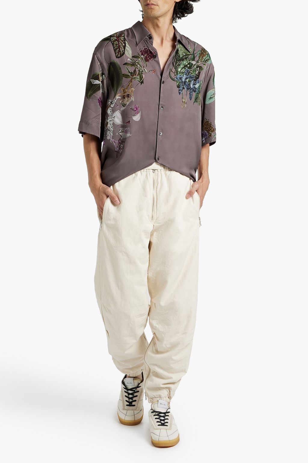 DRIES VAN NOTEN Floral-print satin shirt
