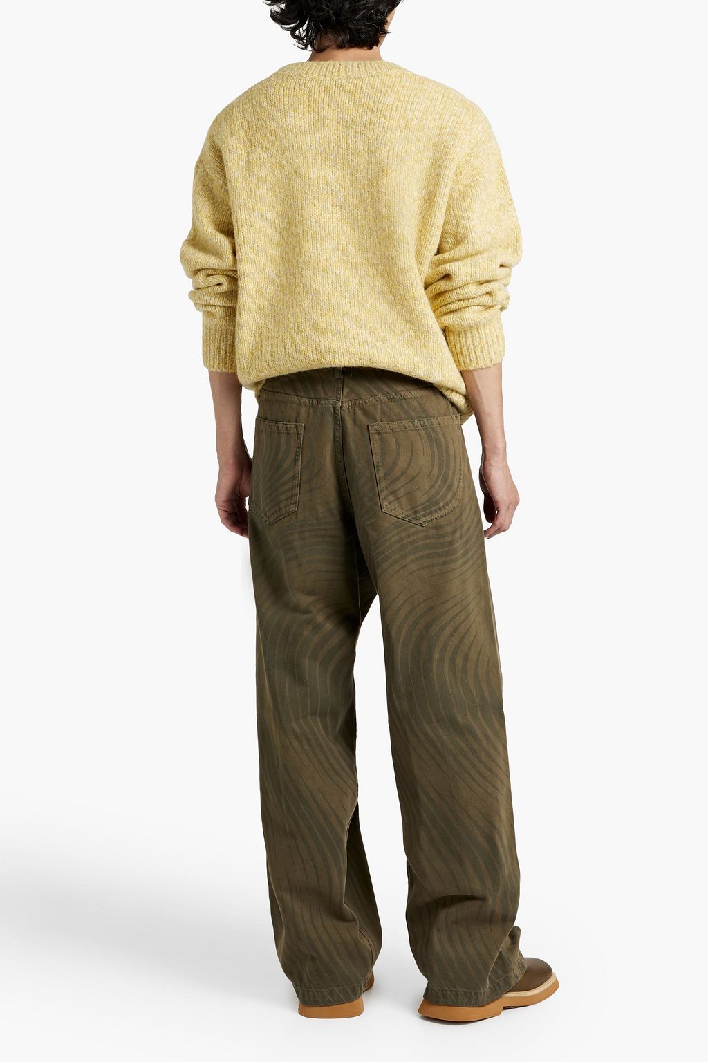 DRIES VAN NOTEN Pleated printed denim jeans
