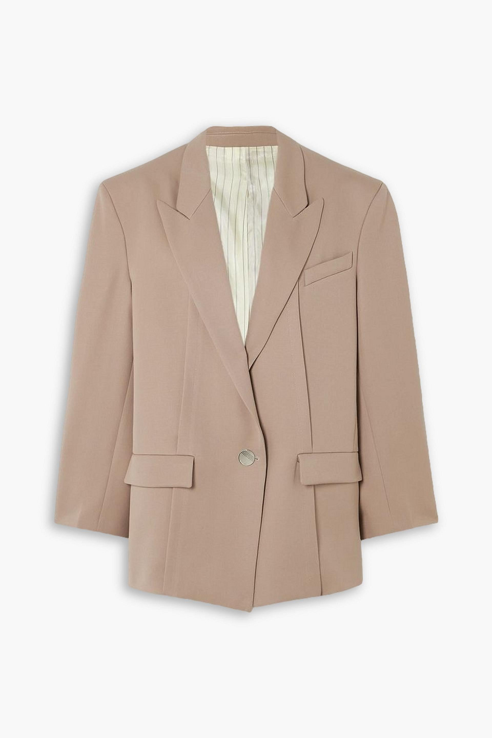 Attico Glen Oversized Wool-twill Blazer In Beige
