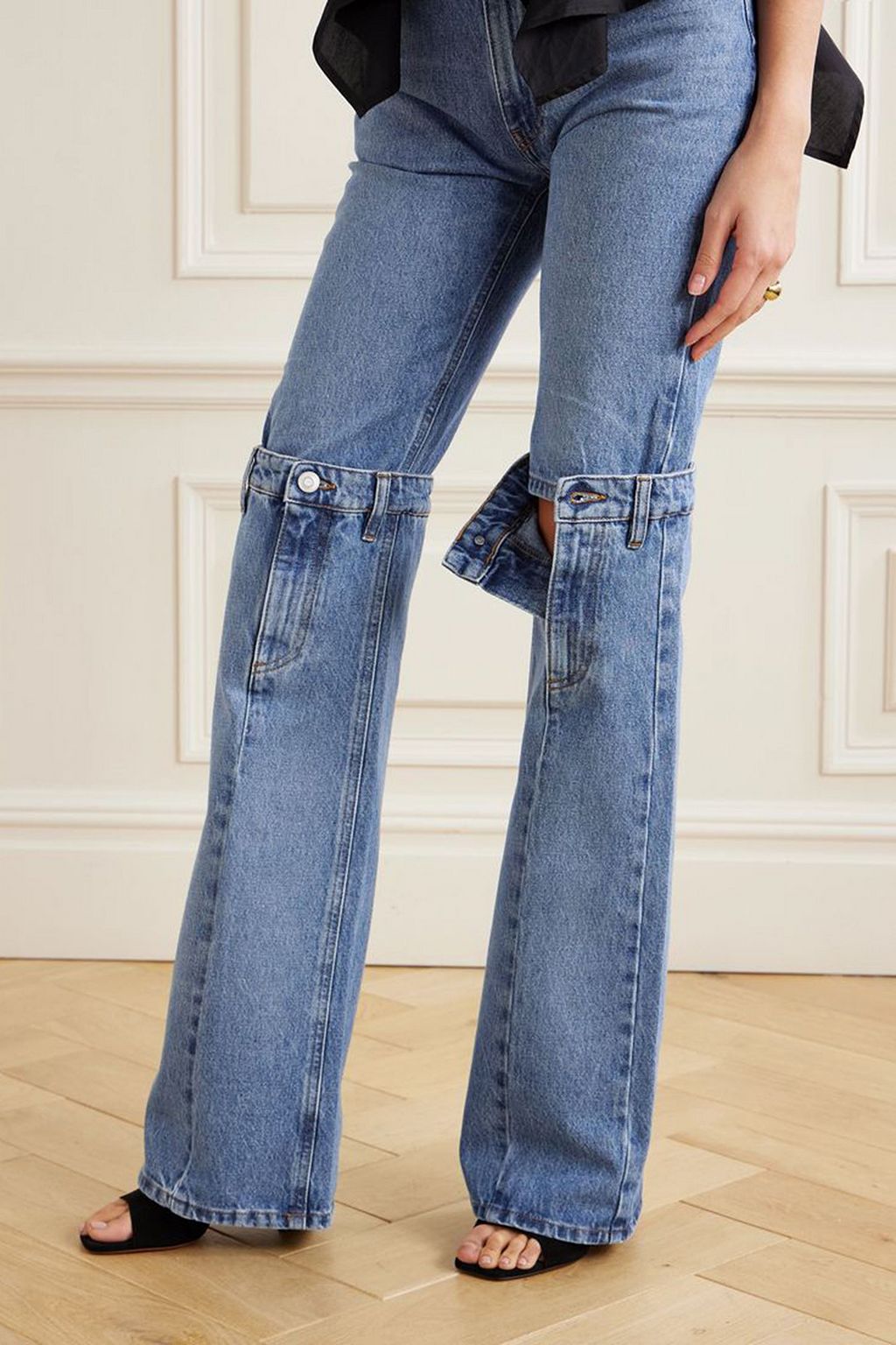 COPERNI Paneled mid-rise straight-leg jeans
