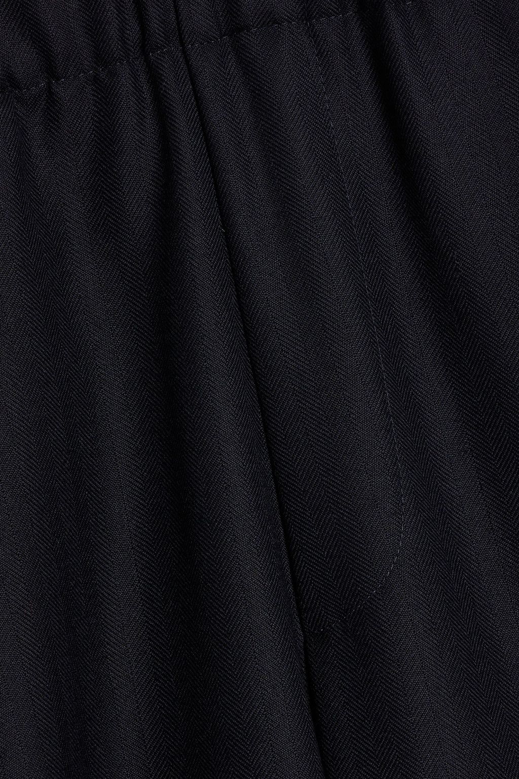 DRIES VAN NOTEN Wide-leg pleated herringbone wool pants