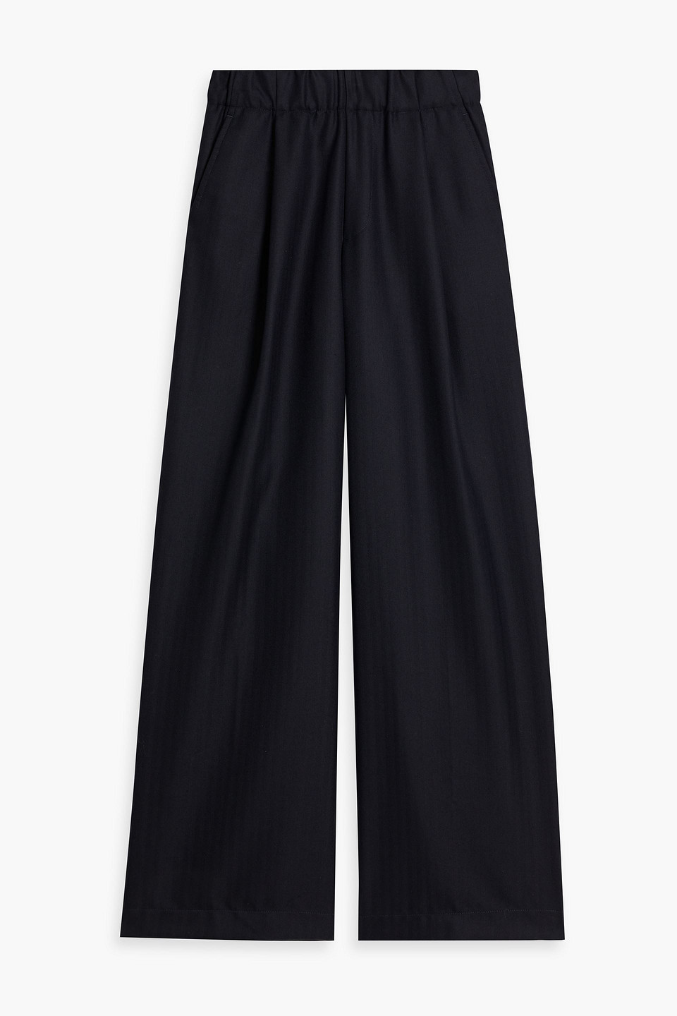 Dries Van Noten Navy Wide Wool Trousers In Midnight Blue
