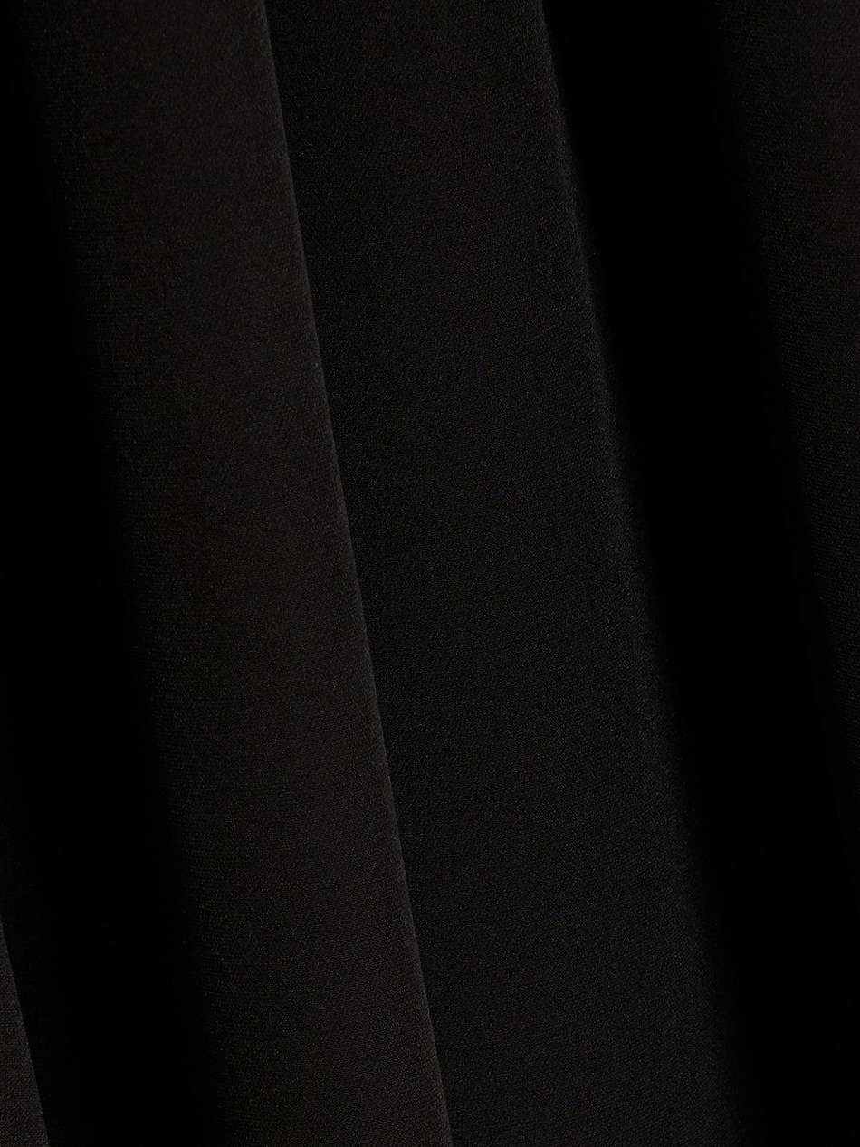 pleated crepe midi dress