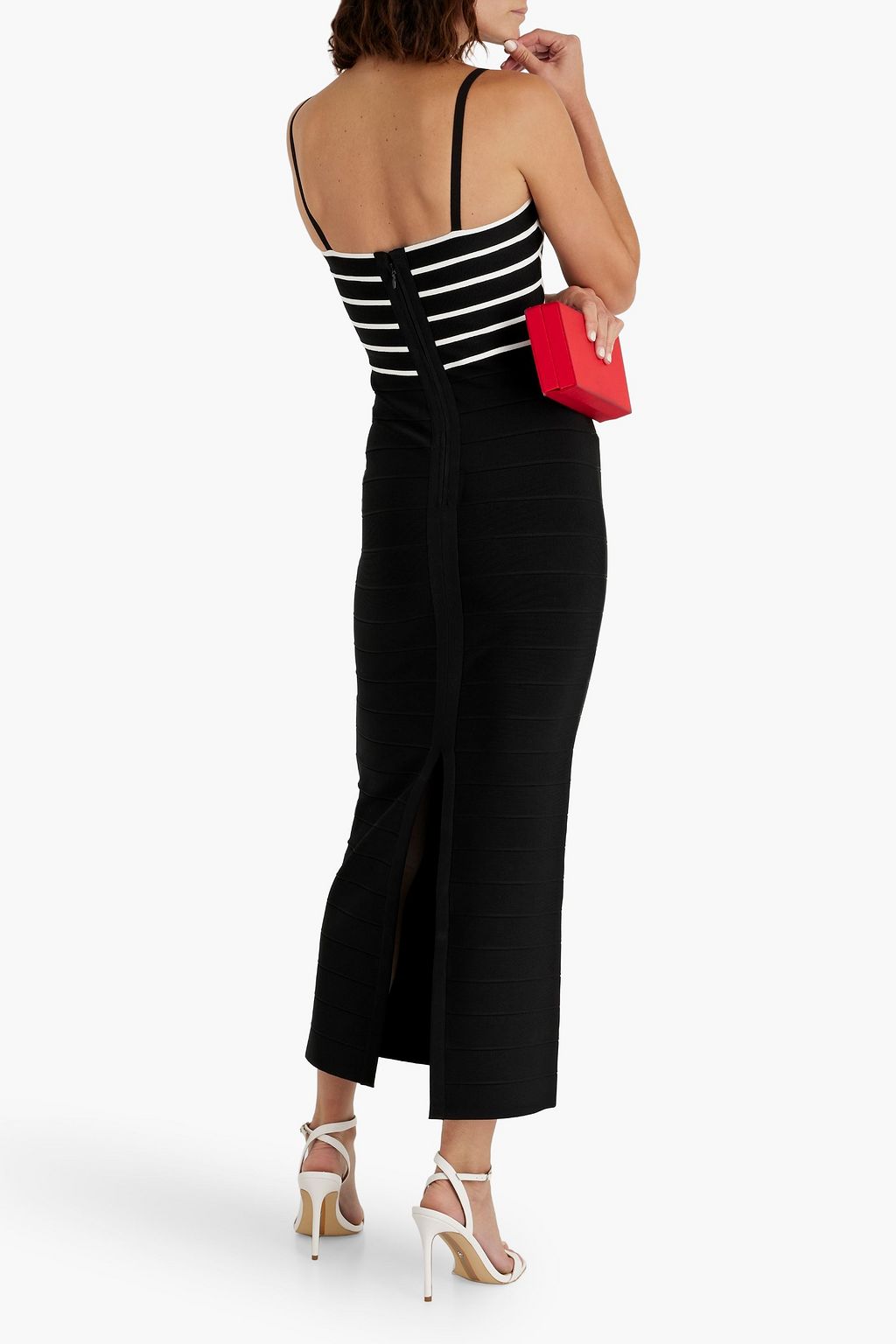HERVÉ LÉGER Striped bandage gown