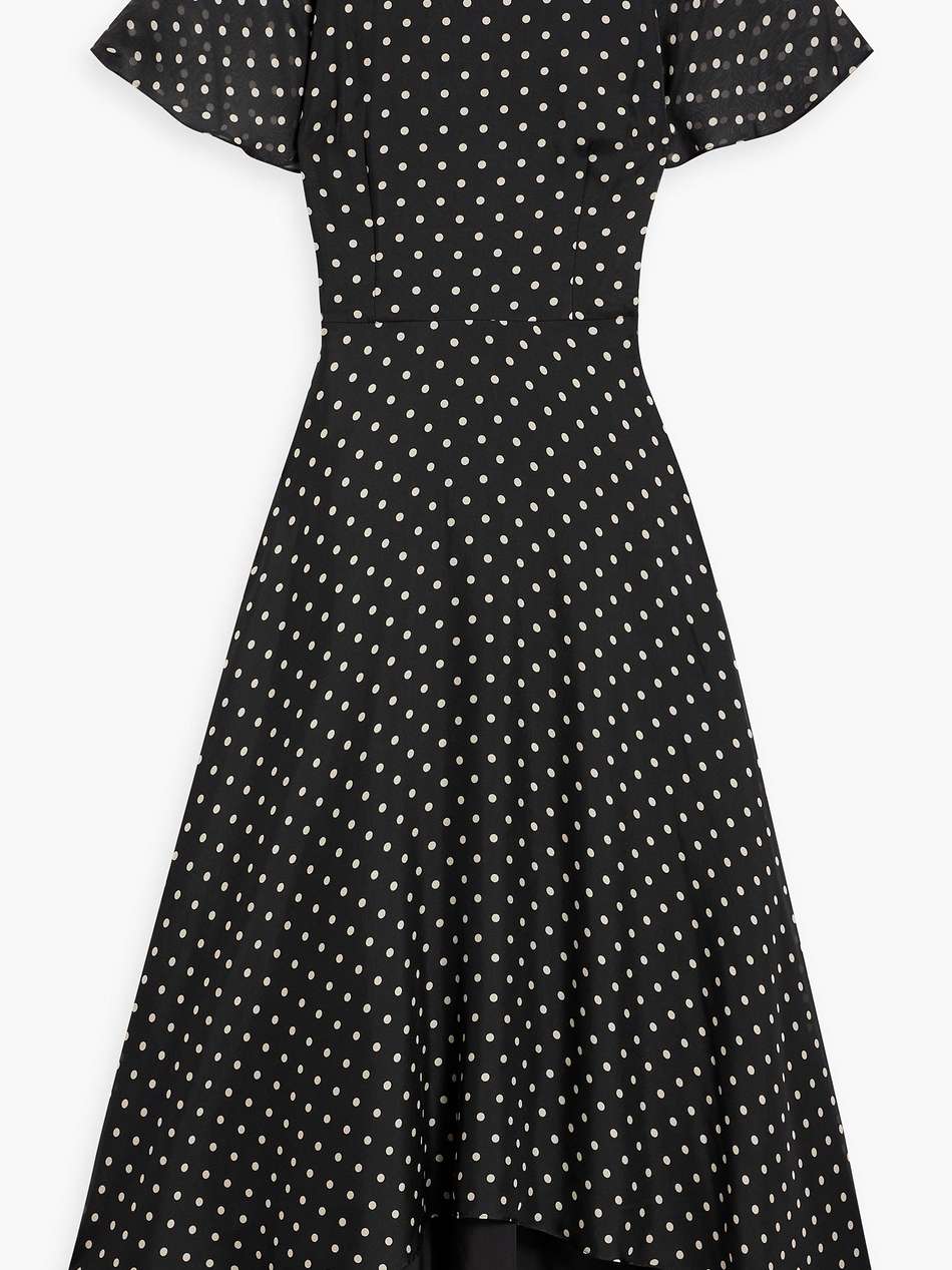 polka-dot chiffon midi dress
