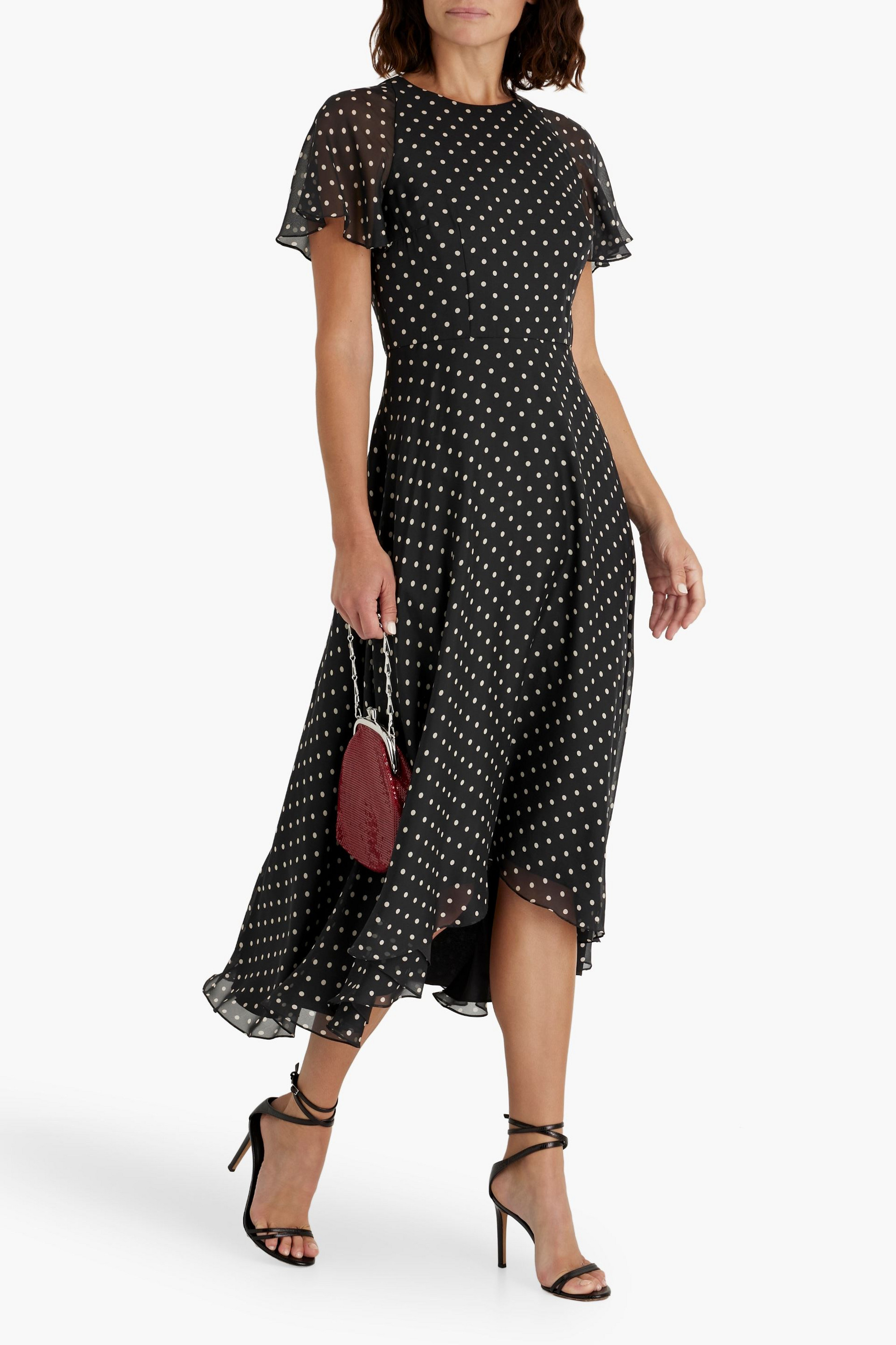 MIKAEL AGHAL Polka-dot chiffon midi dress
