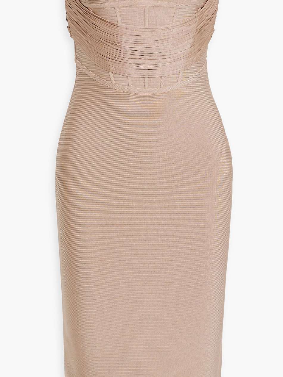 strapless fringed bandage dress