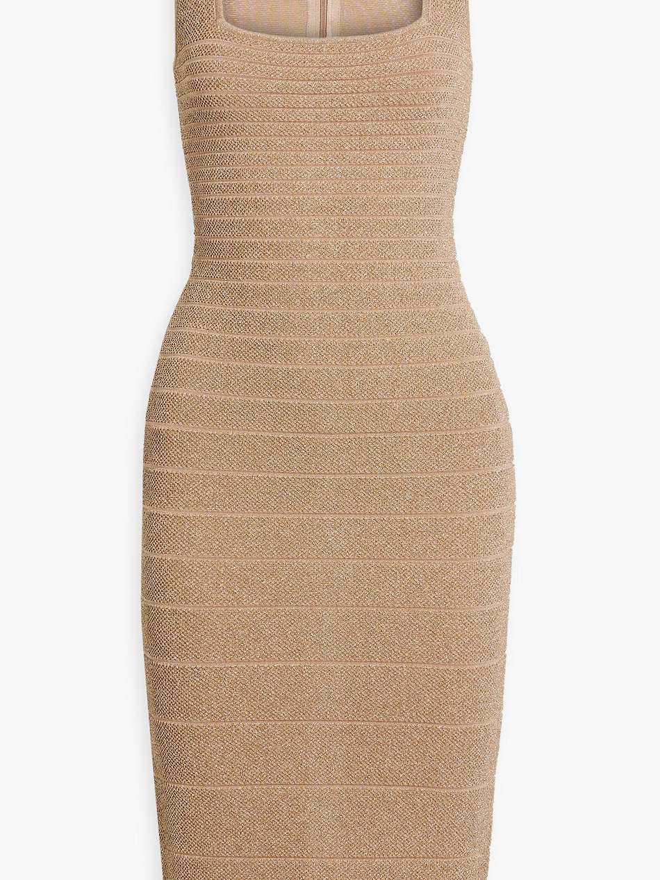 metallic bandage dress