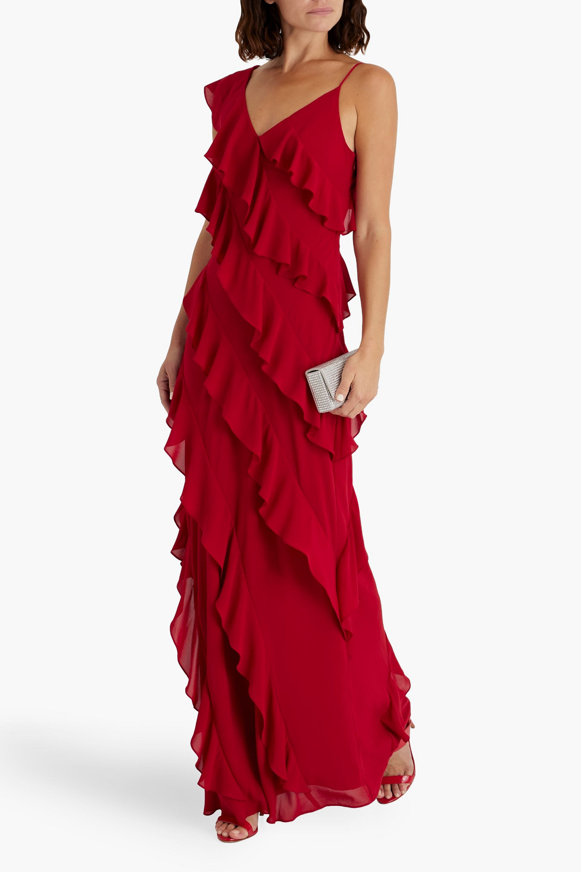 MIKAEL AGHAL Ruffled chiffon maxi dress