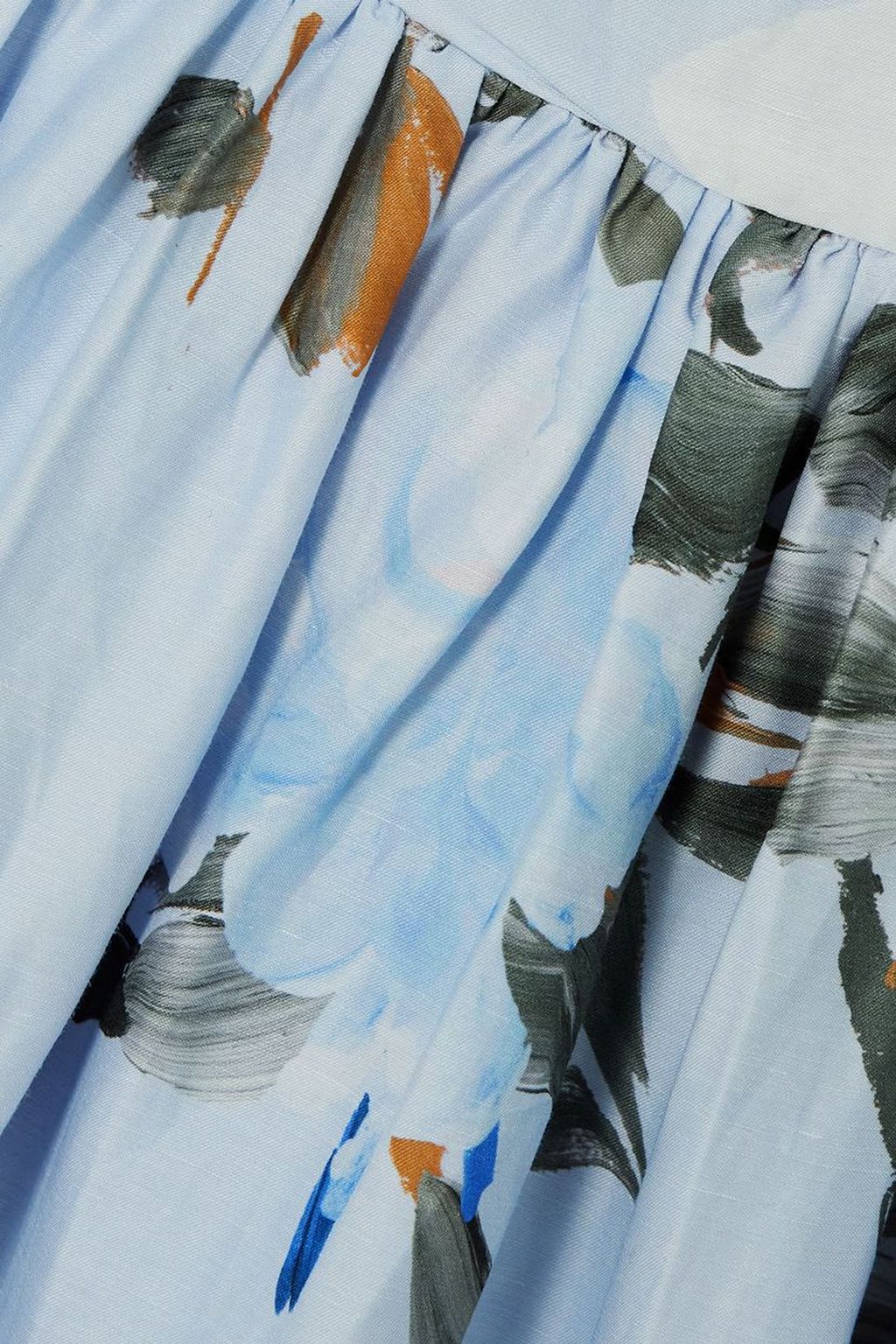 AJE. Untamed gathered floral-print linen-blend midi dress