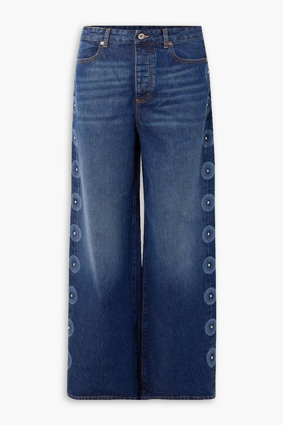 Conner Ives Embellished Boyfriend Jeans In Dark Denim