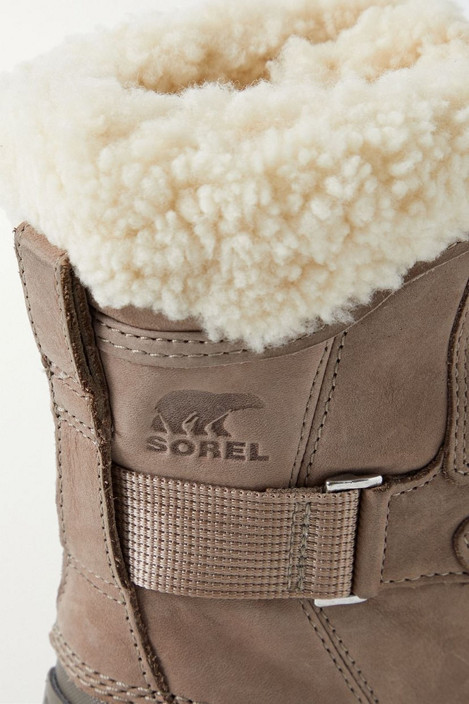 Shop Sorel Tivoli™ Ii Parc Shearling-trimmed Leather Ankle Boots In Taupe