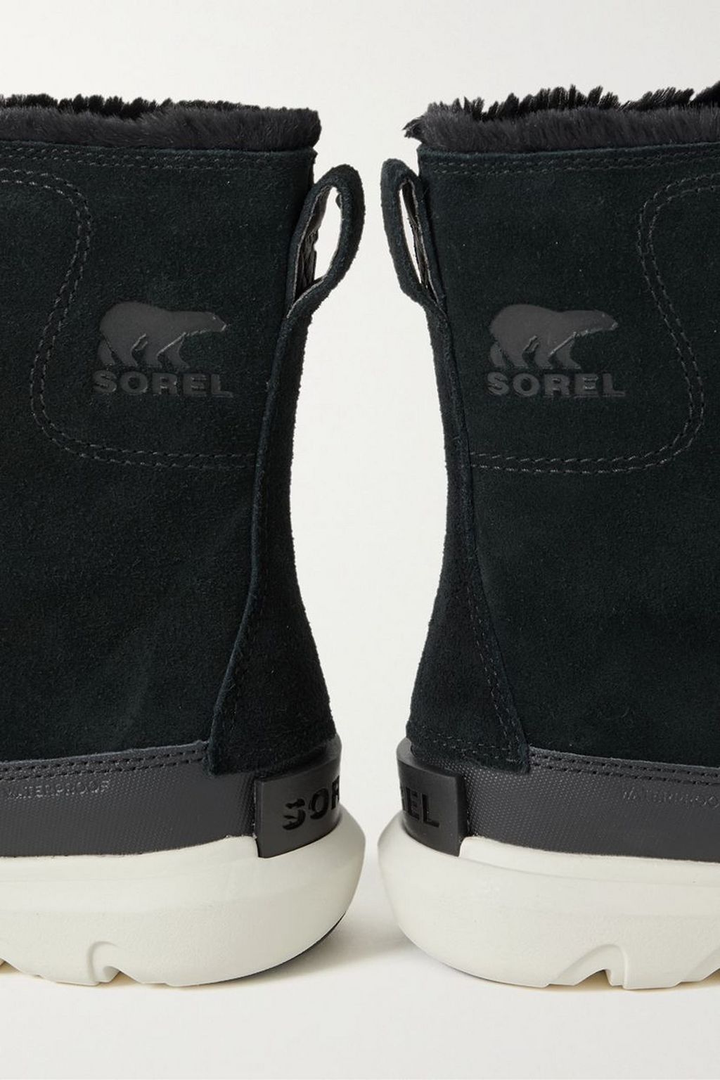 SOREL Explorer II Joan WP faux fur-trimmed suede ankle boots