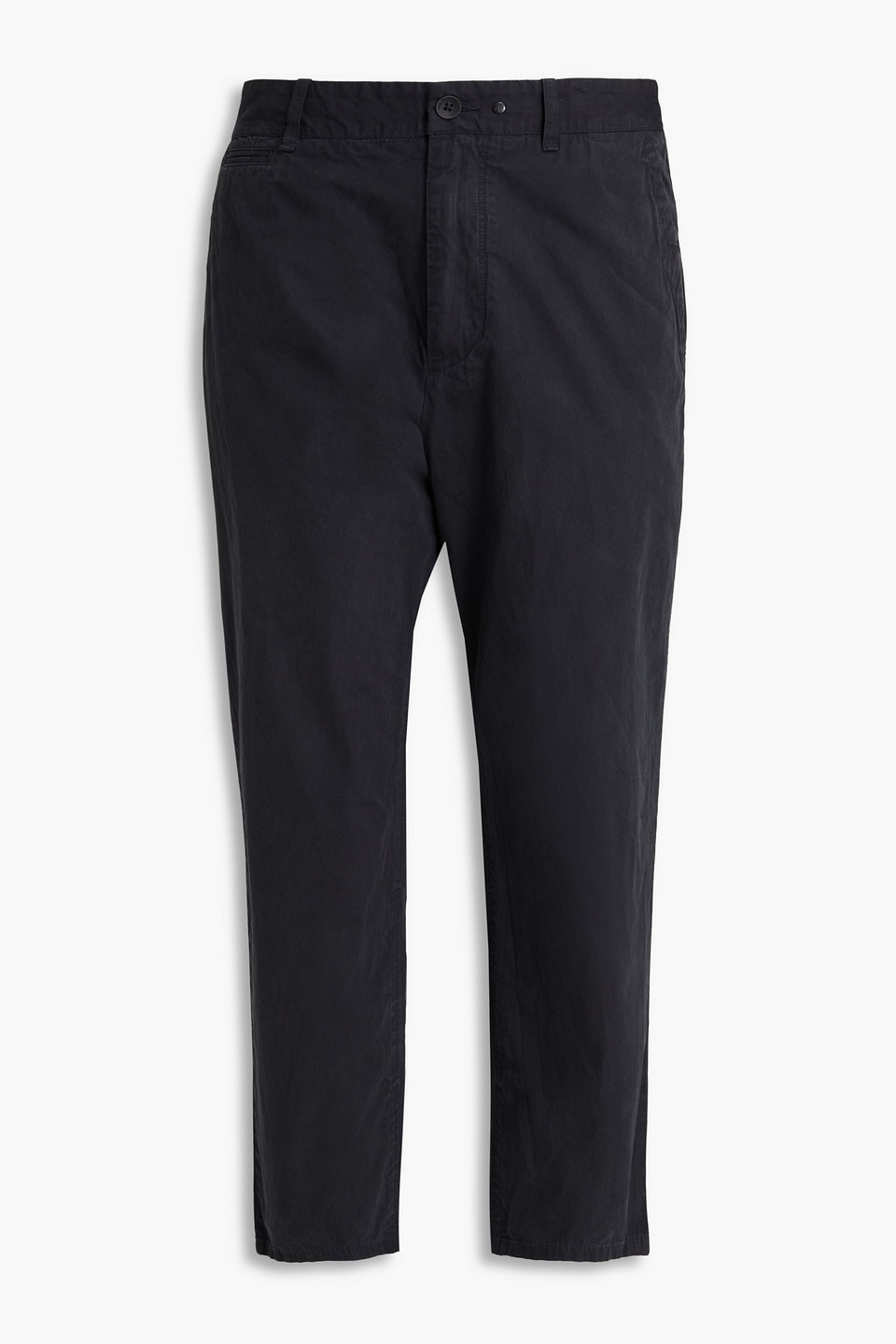 Rag & Bone Beck Cropped Cotton Trousers In Black