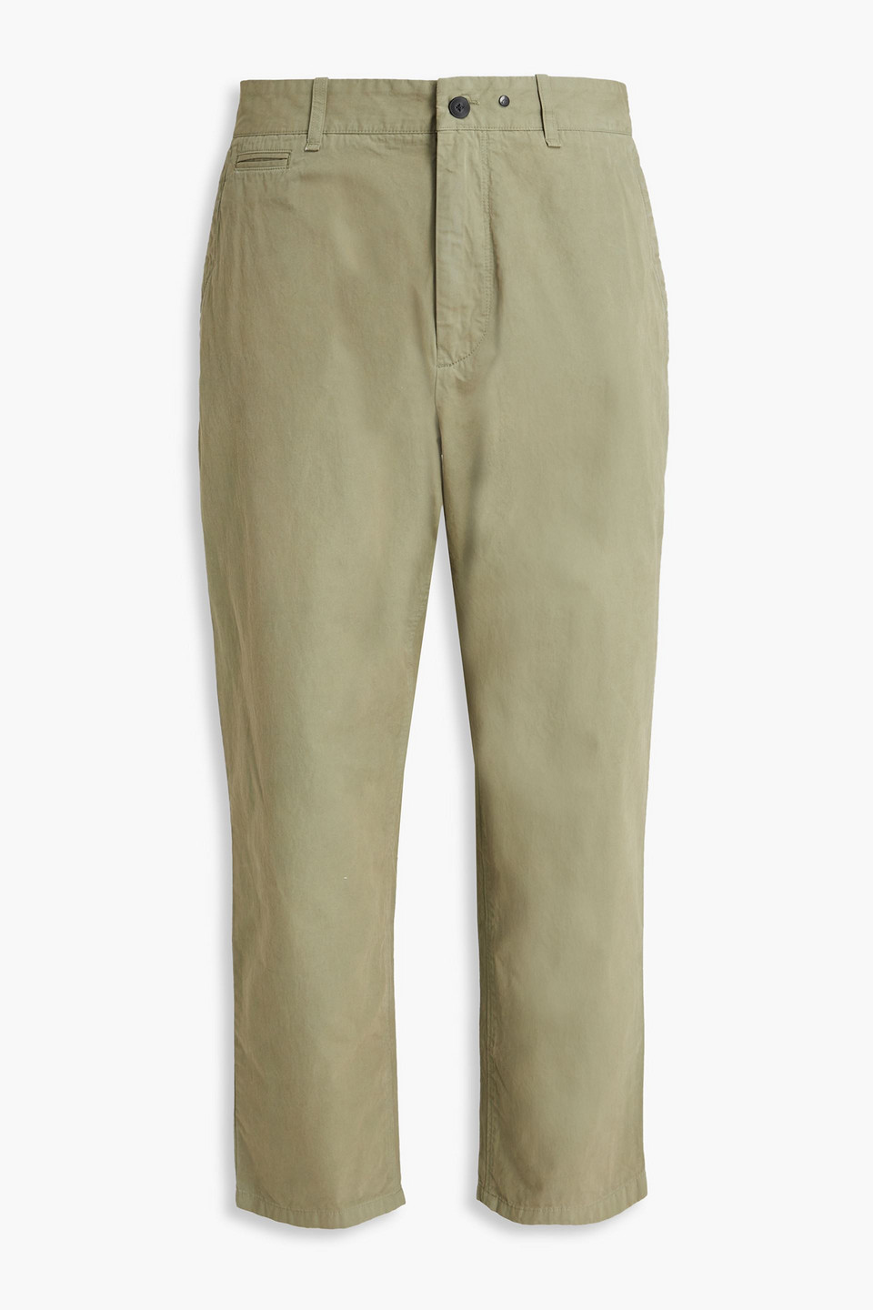 Rag & Bone Beck Cropped Cotton Trousers In Green