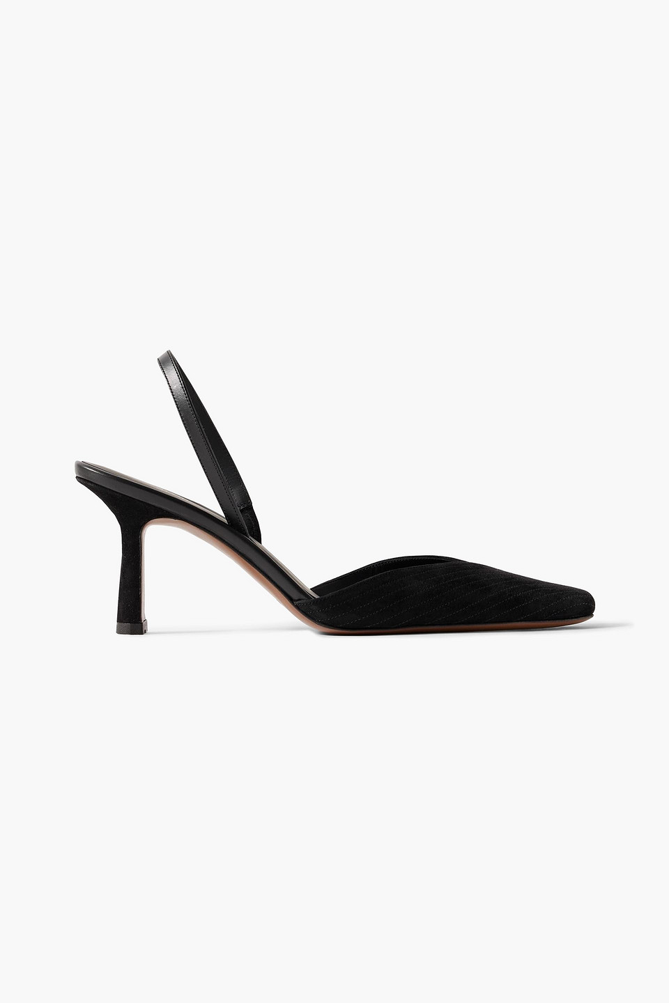 Neous Dilmun Leather-trimmed Suede Slingback Pumps In Black