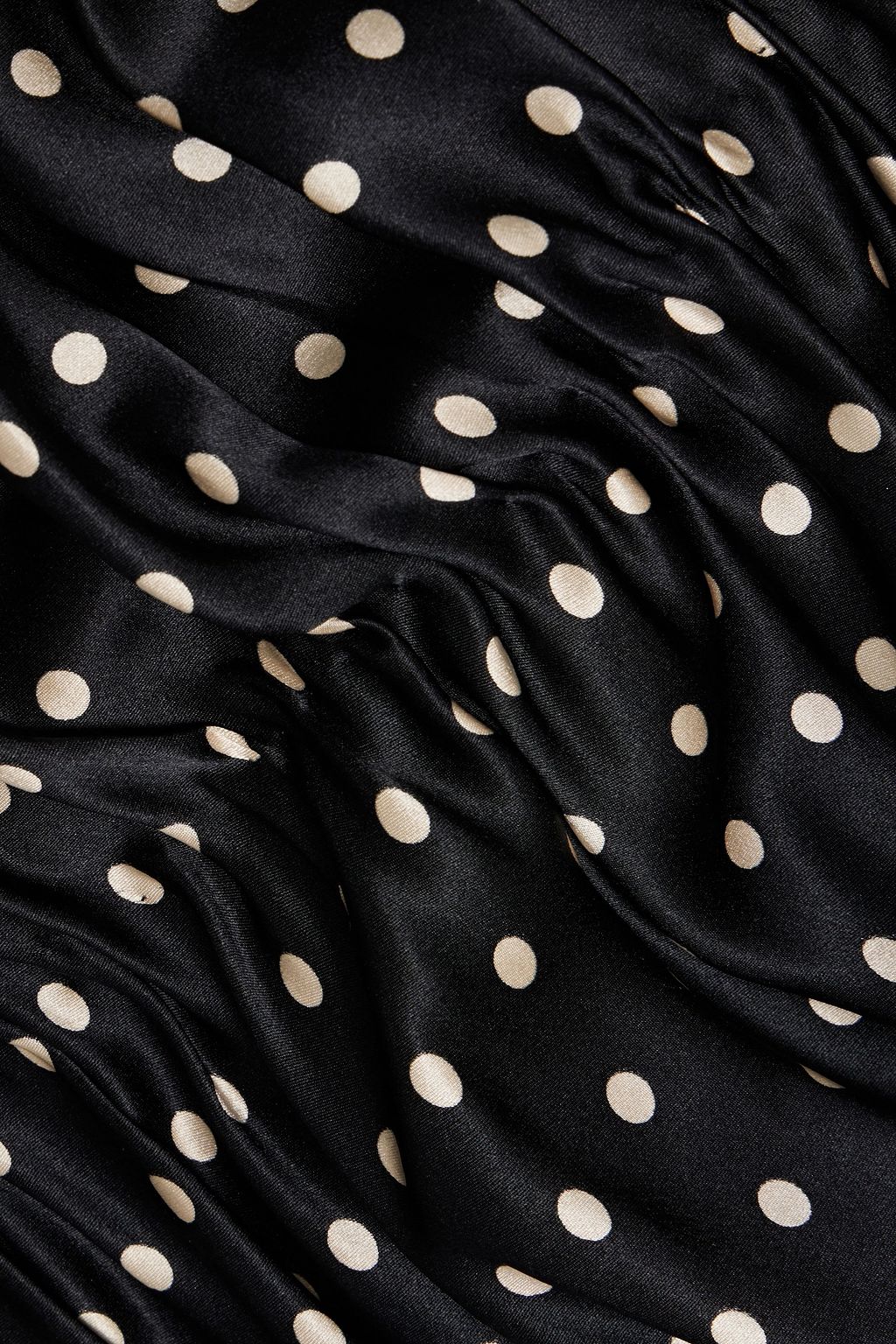 MIKAEL AGHAL Off-the-shoulder polka-dot silk-satin maxi dress
