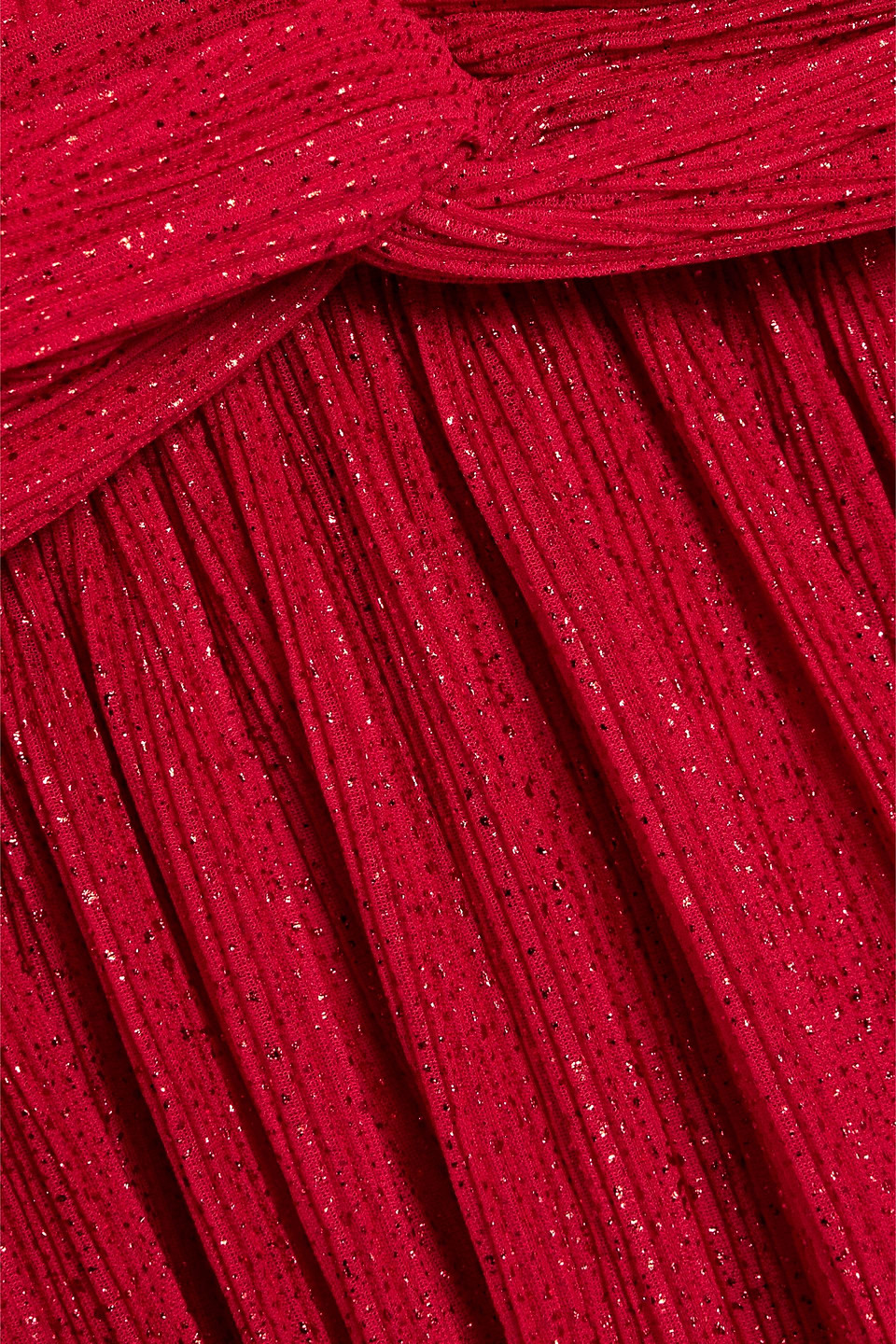 Rebecca Vallance Samantha Cutout Metallic Plissé-tulle Mini Dress In Red
