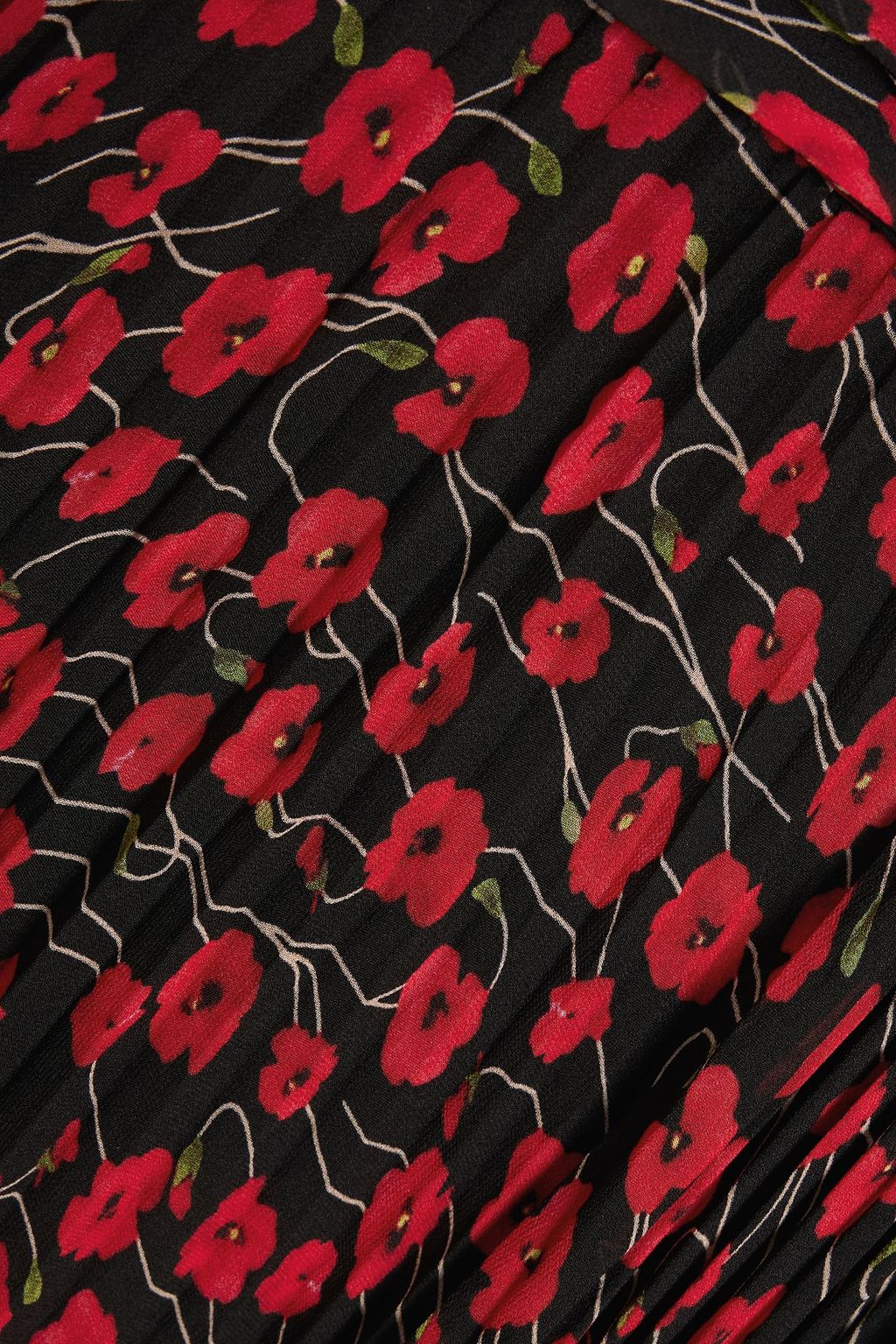 MIKAEL AGHAL Cutout floral-print plissé-chiffon maxi dress