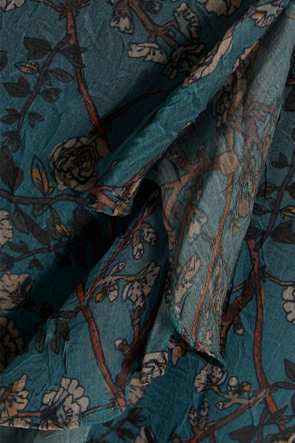 MIKAEL AGHAL Ruffled floral-print chiffon dress