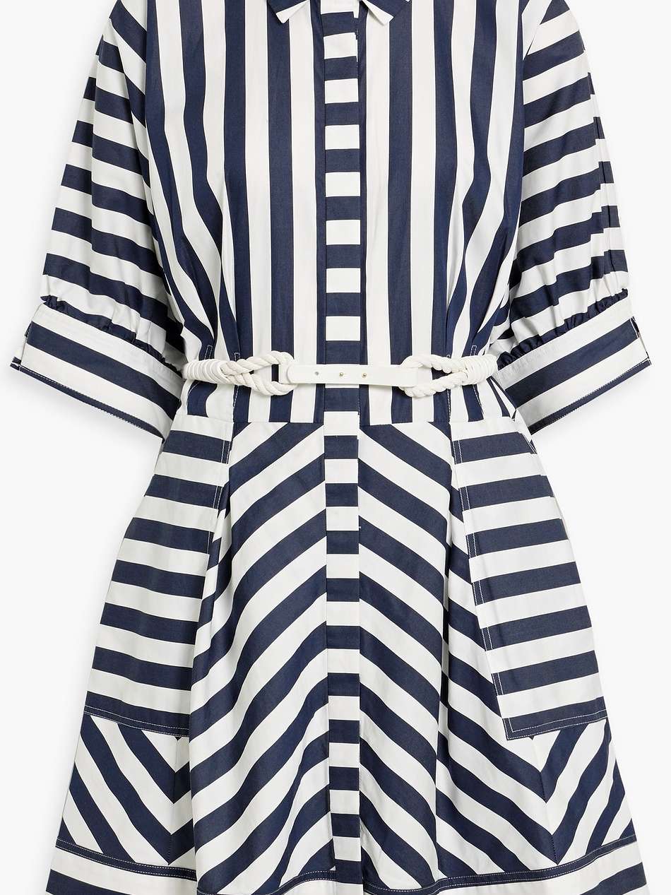 katerina striped cotton-poplin shirt dress