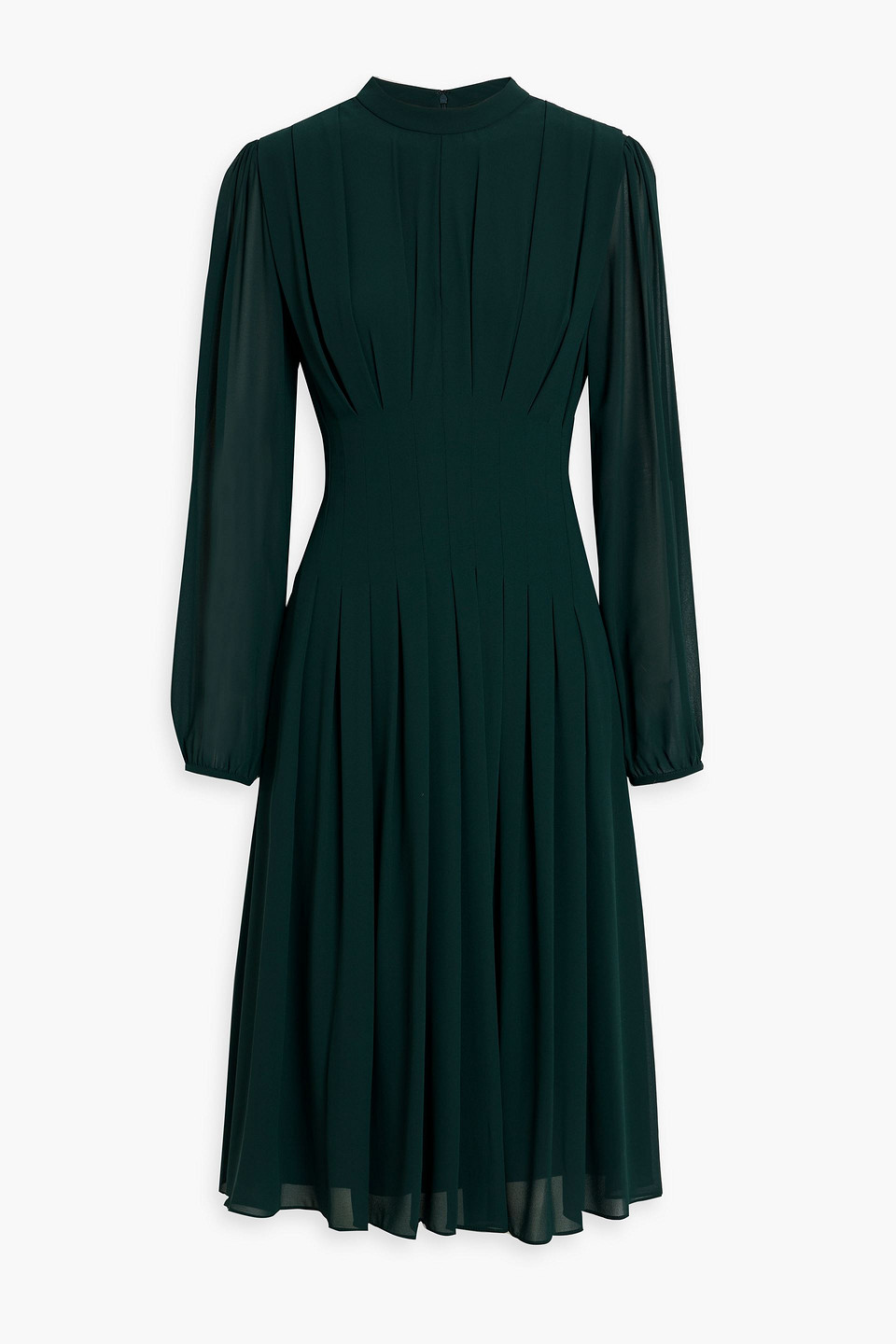 slim fit dress slacks Haley Forest Green Chiffon Gown w/ Décolleté