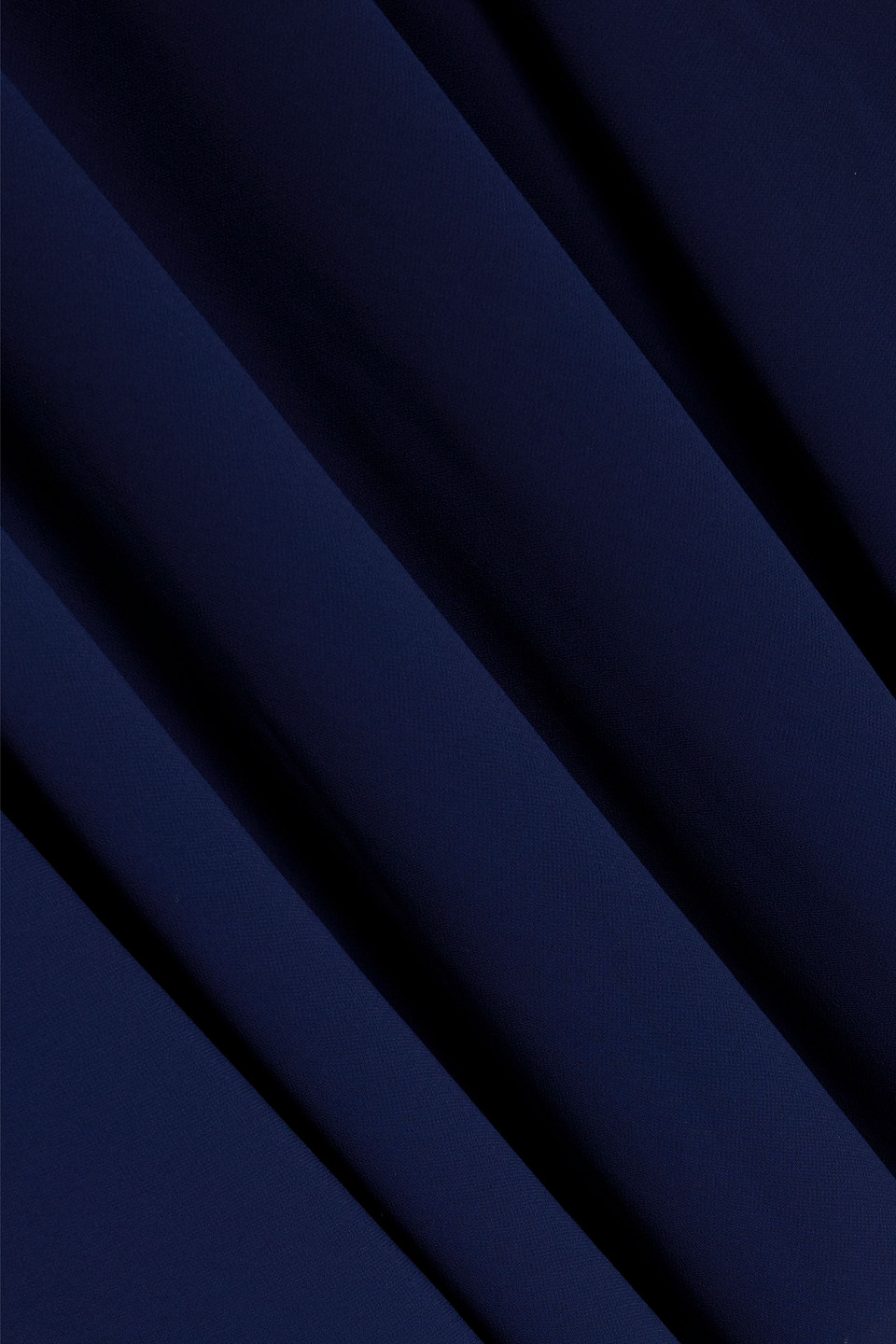 Mikael Aghal Draped Crepe Midi Dress In Navy