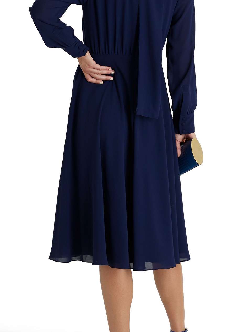 draped crepe midi dress