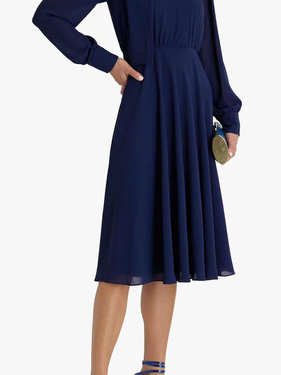 draped crepe midi dress