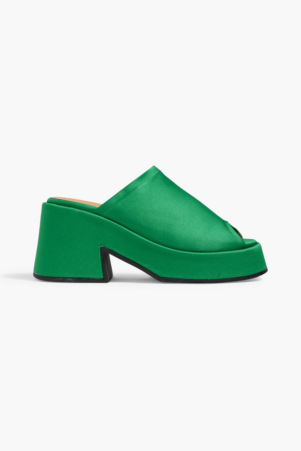 Satin platform mules