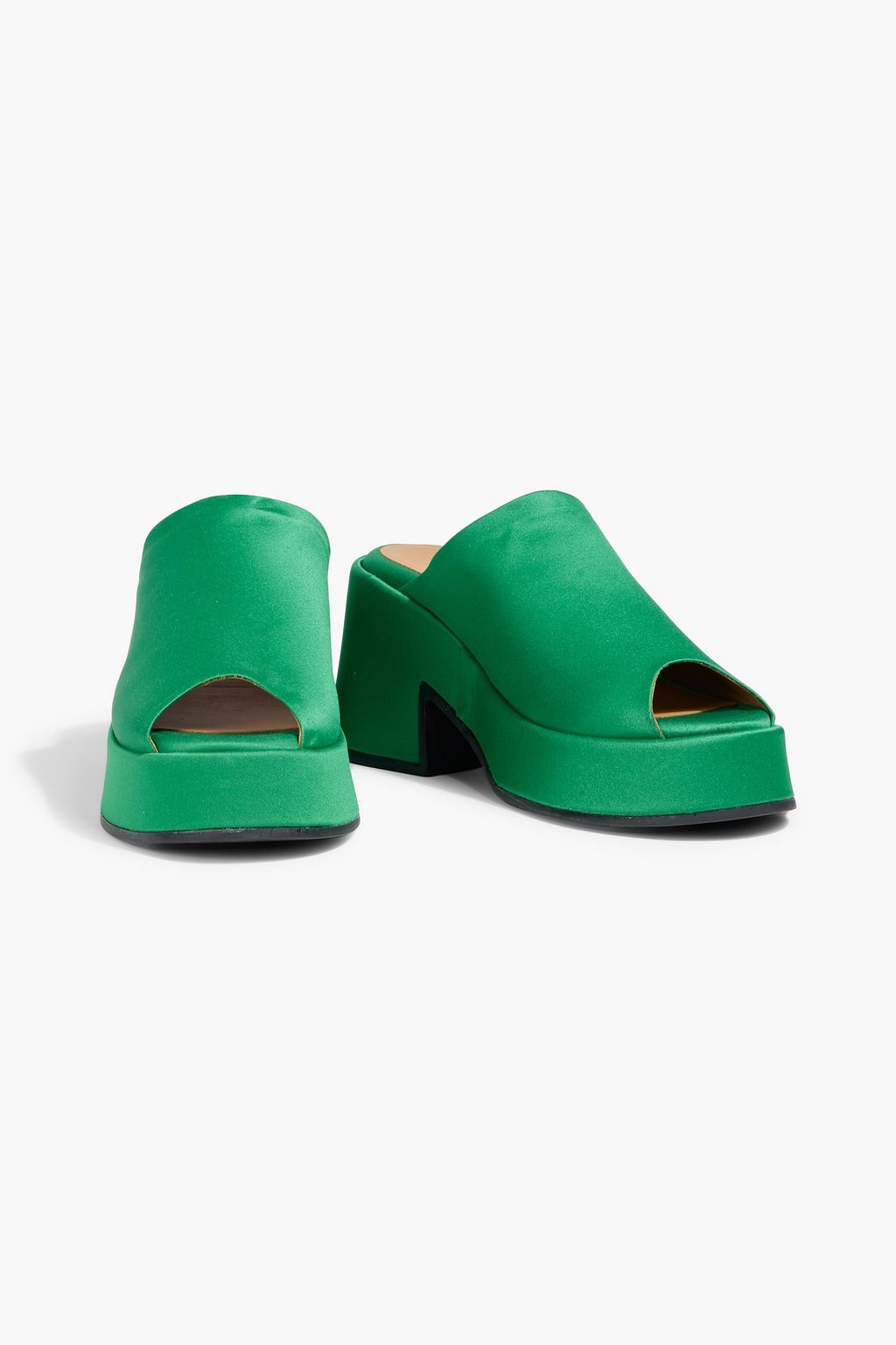 GANNI Satin platform mules